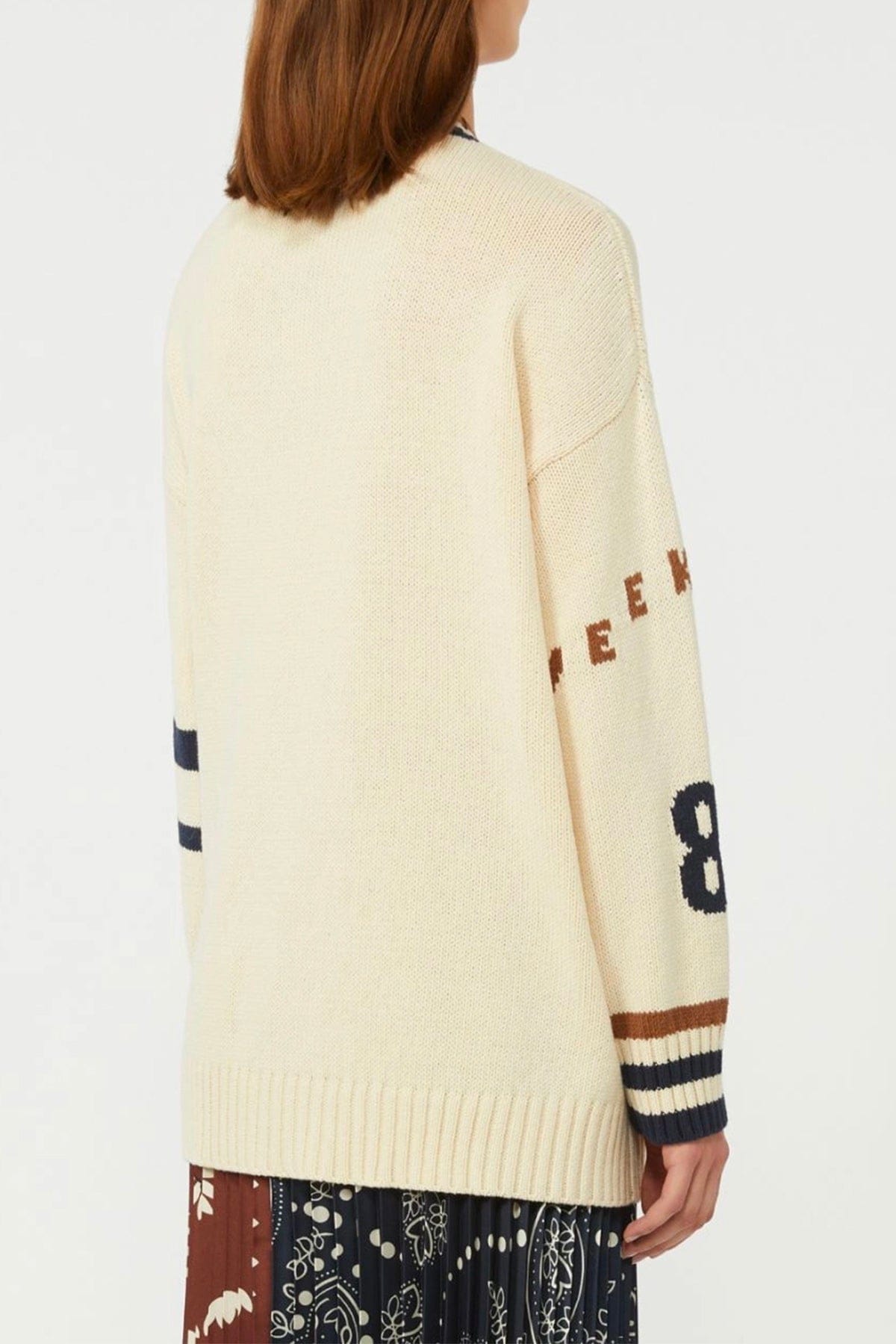 MAXMARA'S BRANDS CARDIGAN  Cardigan over con scritte Weekend Max Mara Wkdblasone