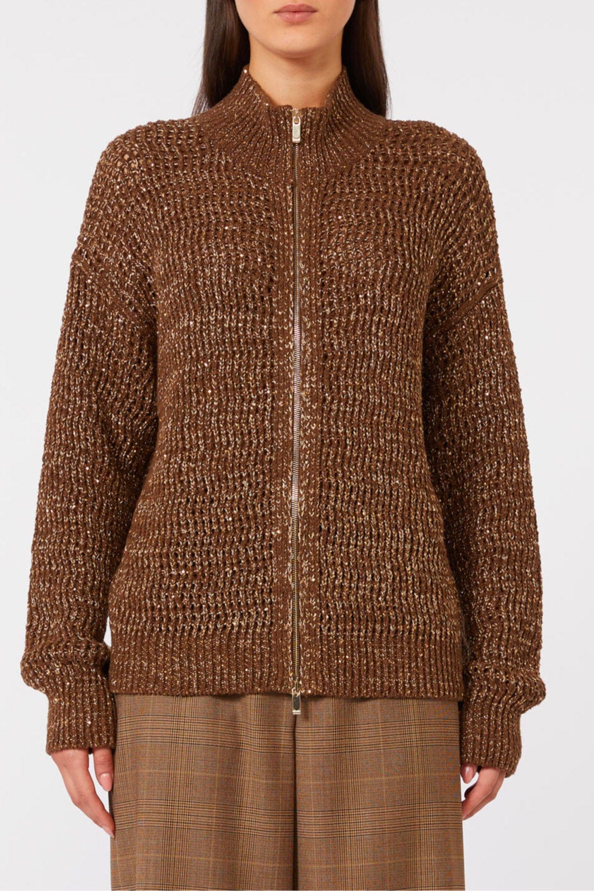 MAXMARA'S BRANDS CARDIGAN  CIOCCOLATO / CAMMELLO / XXS Cardigan in maglia donna Max Mara Studio Msttacito