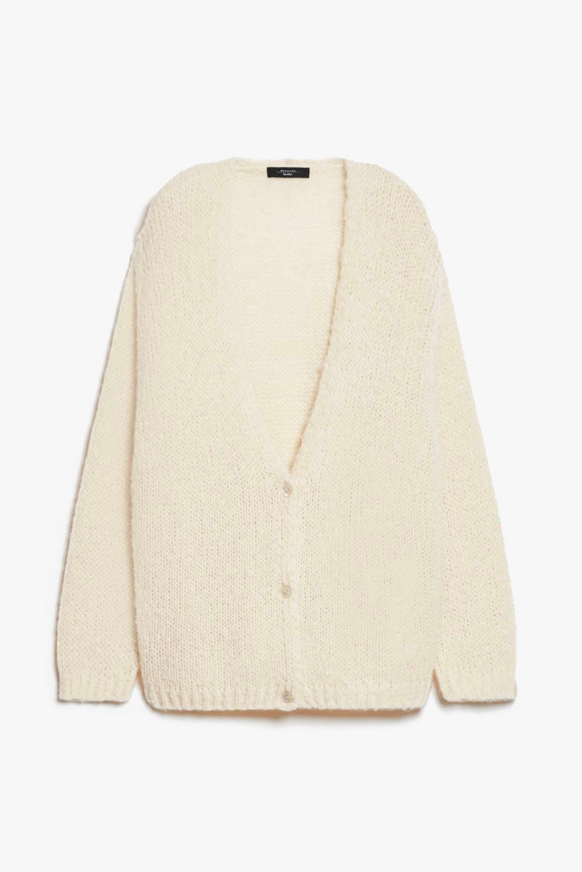 MAXMARA'S BRANDS CARDIGAN  ECRU / XXS Cardigan in Maglia Lungo Weekend Max Mara Arduino