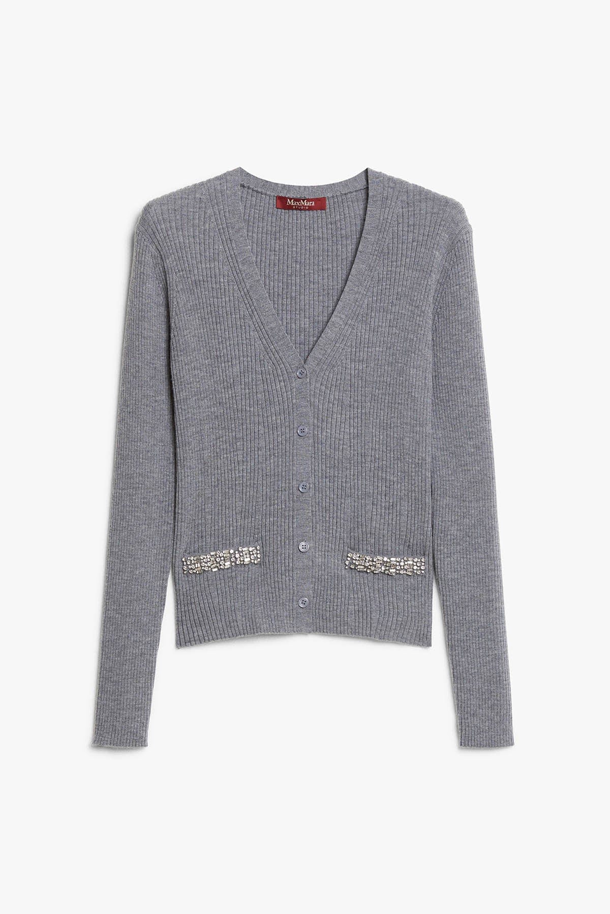 MAXMARA'S BRANDS CARDIGAN  GRIGIO MELANGE / XXS Cardigan in Maglia Max Mara Studio Brandy