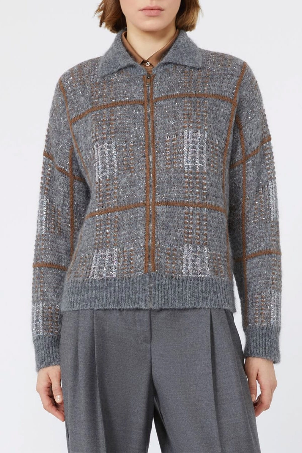MAXMARA'S BRANDS CARDIGAN  GRIGIO / XXS Cardigan in maglia donna Max Mara Studio Mstegizio