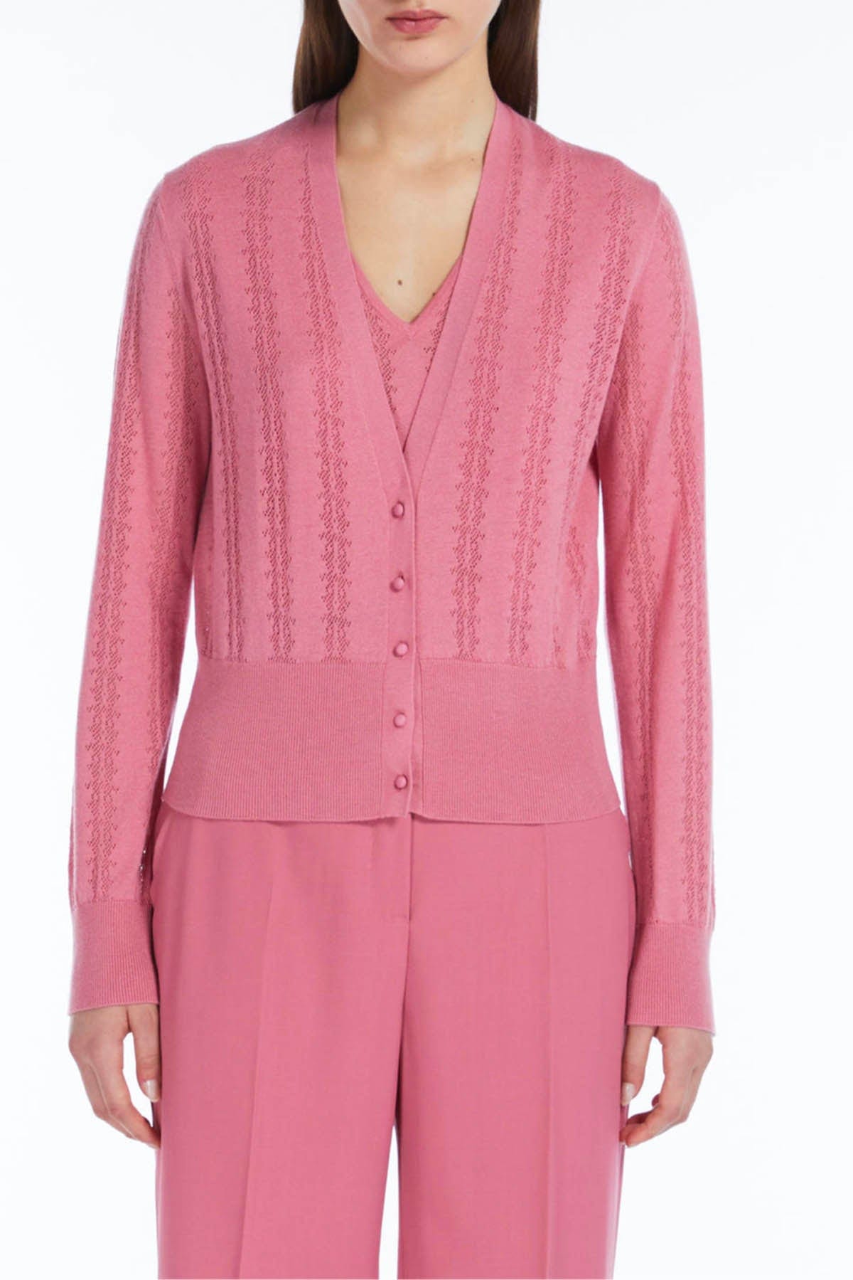 MAXMARA'S BRANDS CARDIGAN  ROSA PEONIA / XXS Cardigan in Maglia Donna Max Mara Studio Abisso