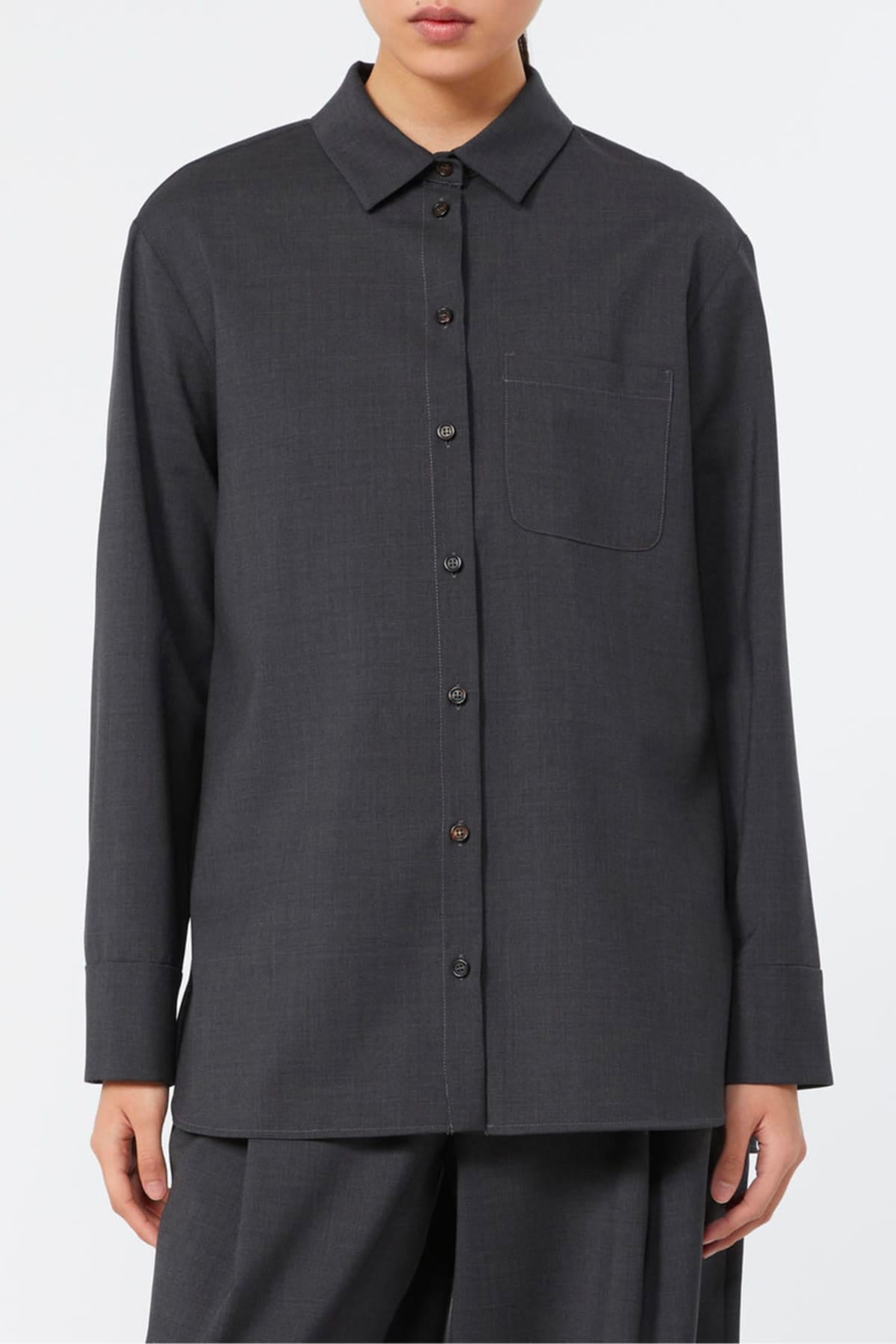 MAXMARA'S BRANDS CASACCA  CARBONE / 34 Blusa in lana donna 'S Max Mara Smmopera