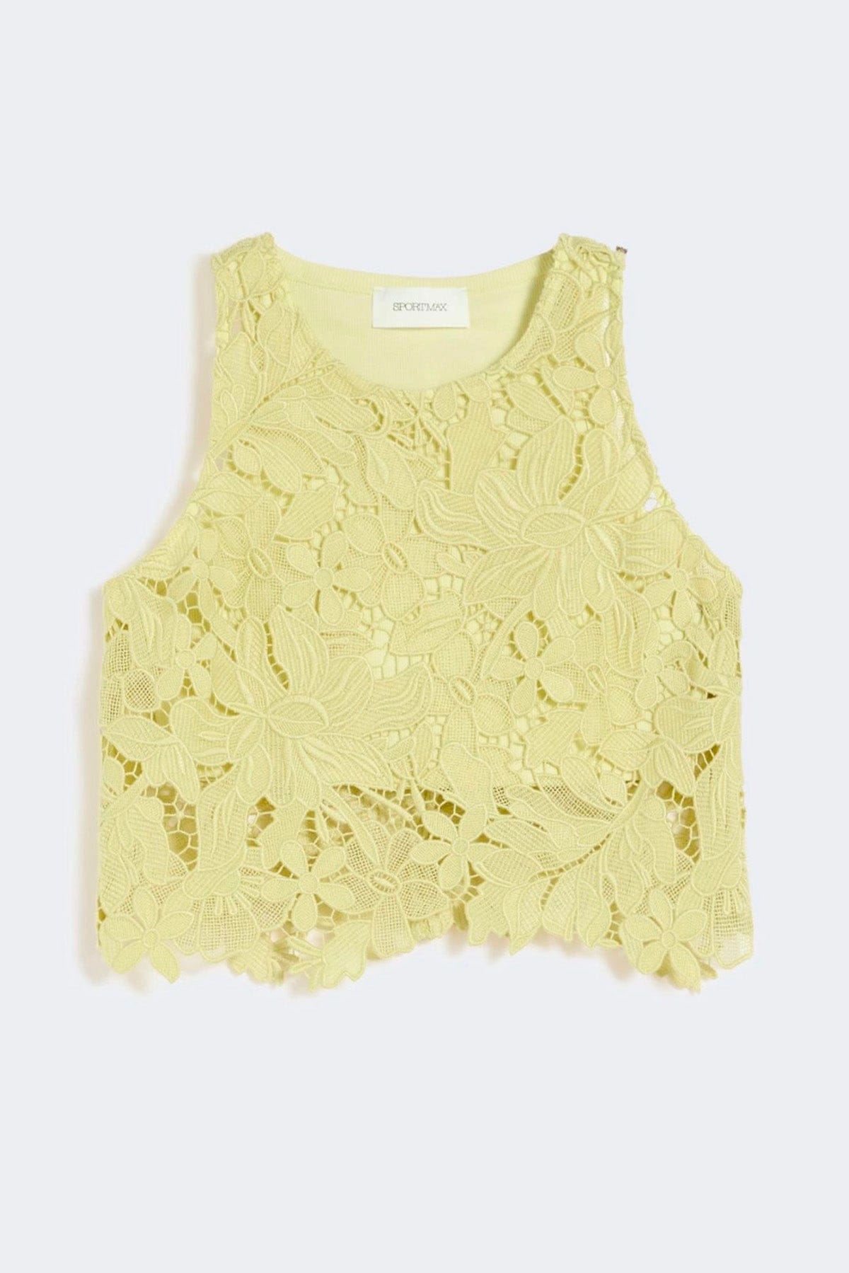 MAXMARA'S BRANDS COORDINATO IN JERSY GIALLO LIMONE / XXS Top pizzo giallo limone Sportmax Spxvasto