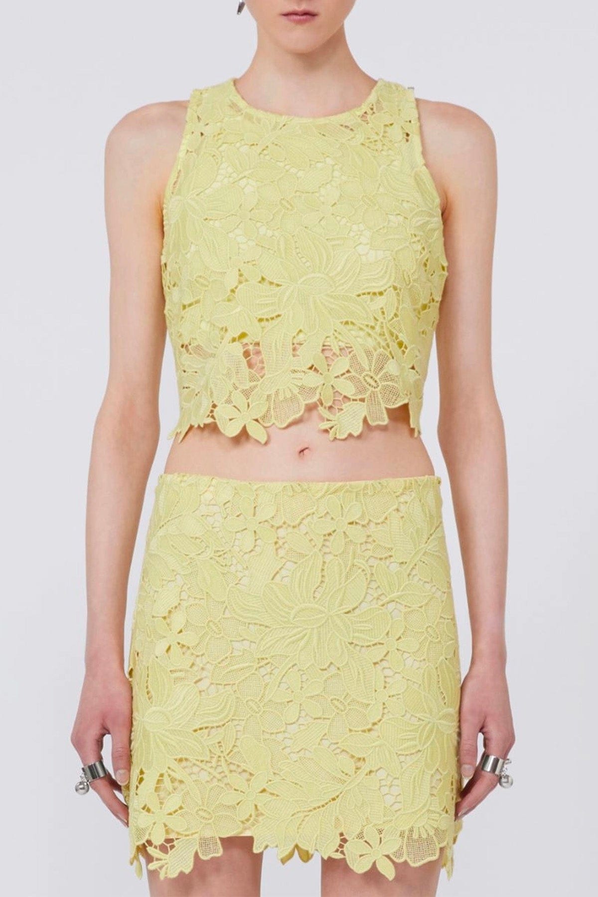 MAXMARA'S BRANDS COORDINATO IN JERSY Top pizzo giallo limone Sportmax Spxvasto