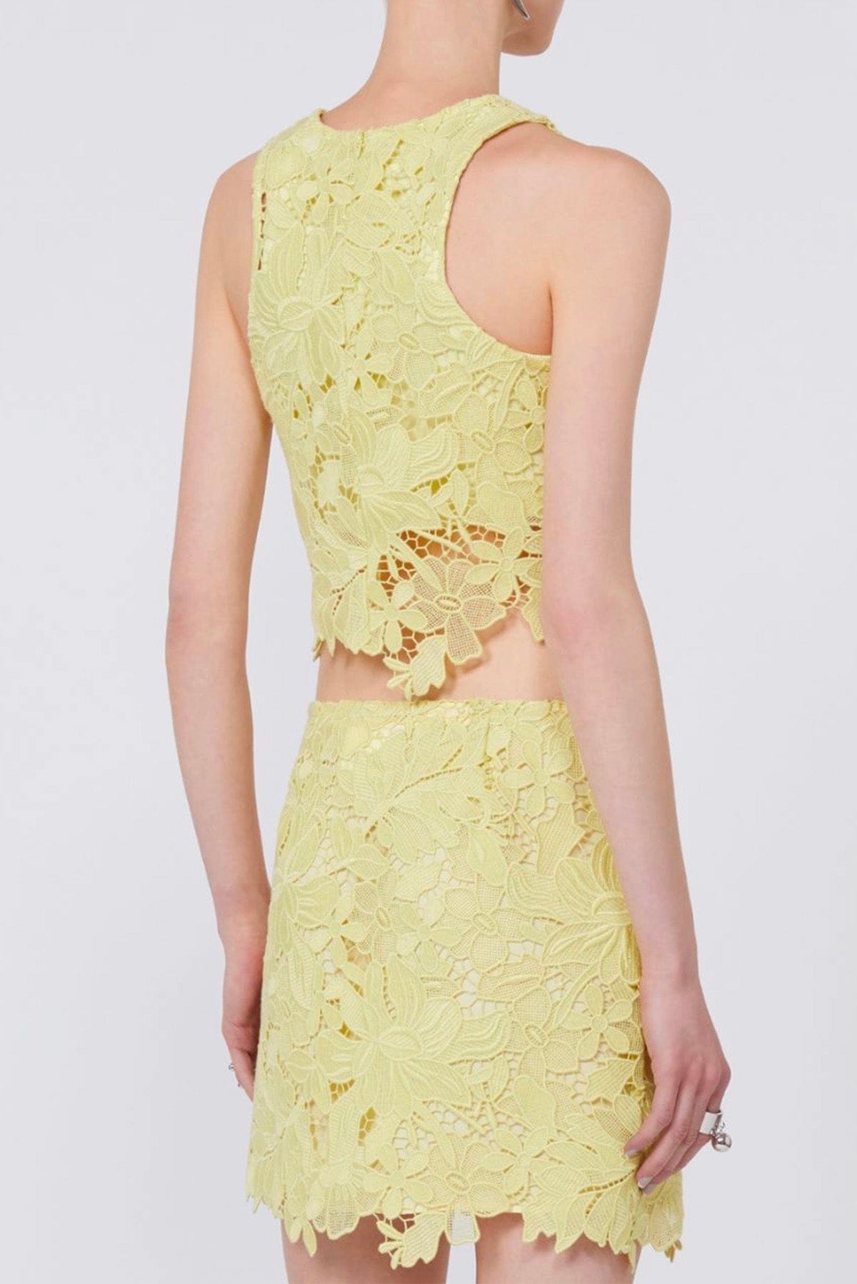 MAXMARA'S BRANDS COORDINATO IN JERSY Top pizzo giallo limone Sportmax Spxvasto