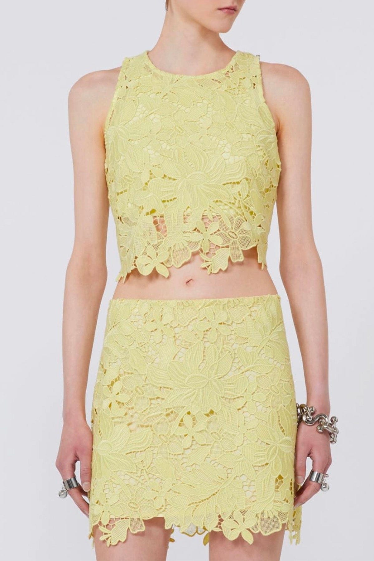 MAXMARA'S BRANDS COORDINATO IN JERSY Top pizzo giallo limone Sportmax Spxvasto
