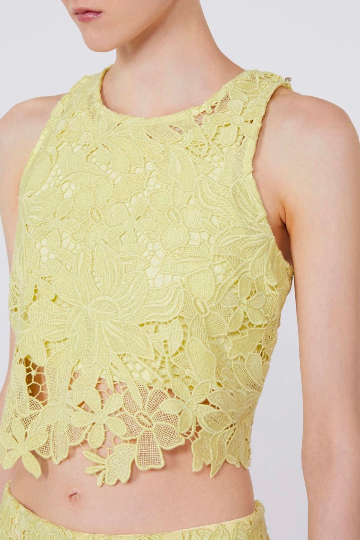 MAXMARA'S BRANDS COORDINATO IN JERSY GIALLO LIMONE / XXS Top pizzo giallo limone Sportmax Spxvasto