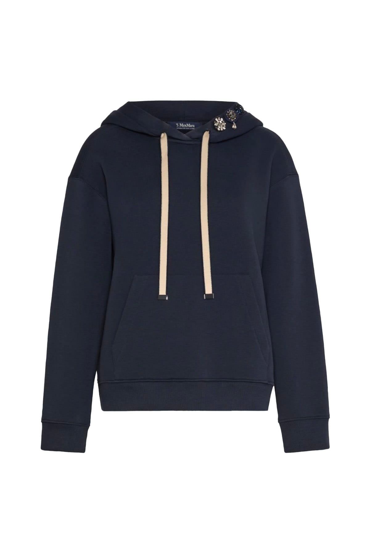MAXMARA'S BRANDS FELPA  BLU SCURO / XXS felpa blu donna con cappuccio 'S Max Mara Smmaurora