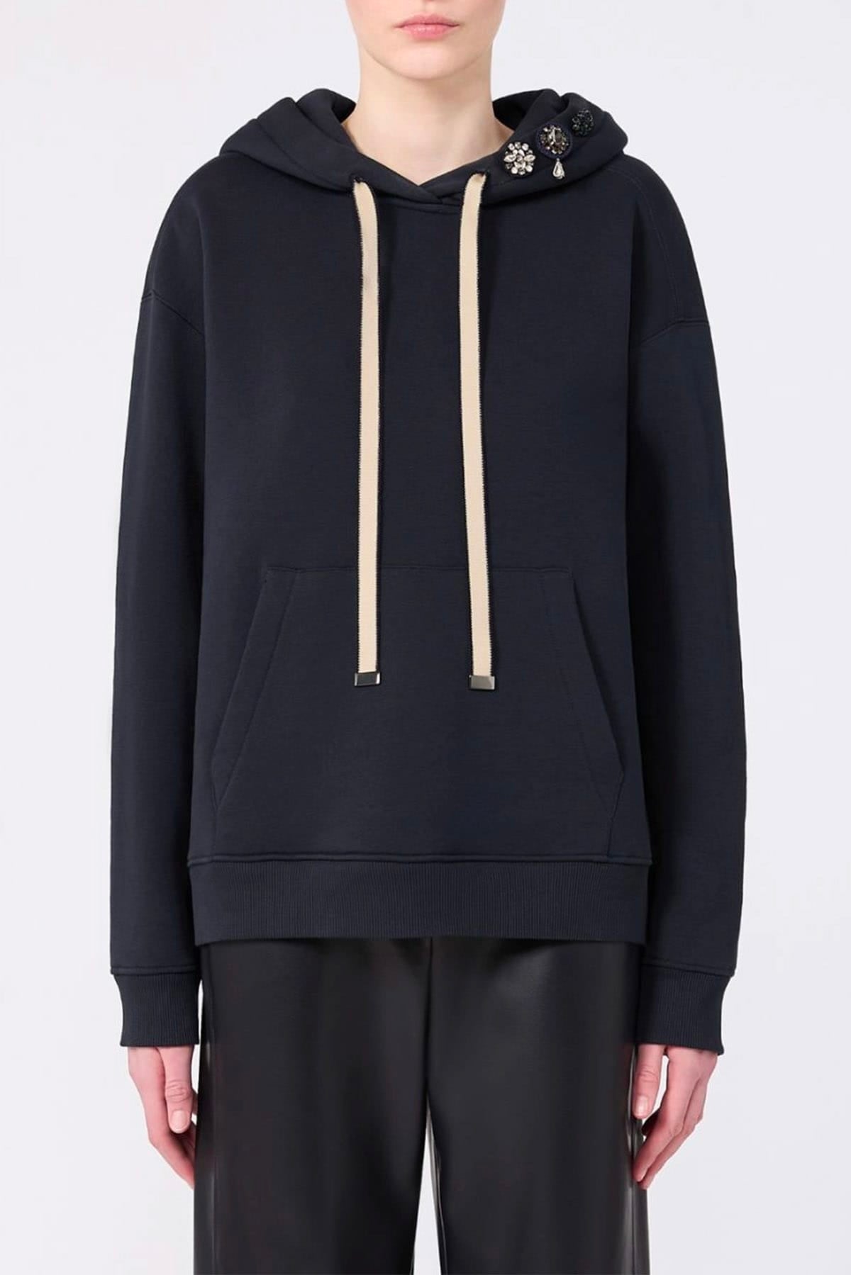 MAXMARA'S BRANDS FELPA  felpa blu donna con cappuccio 'S Max Mara Smmaurora