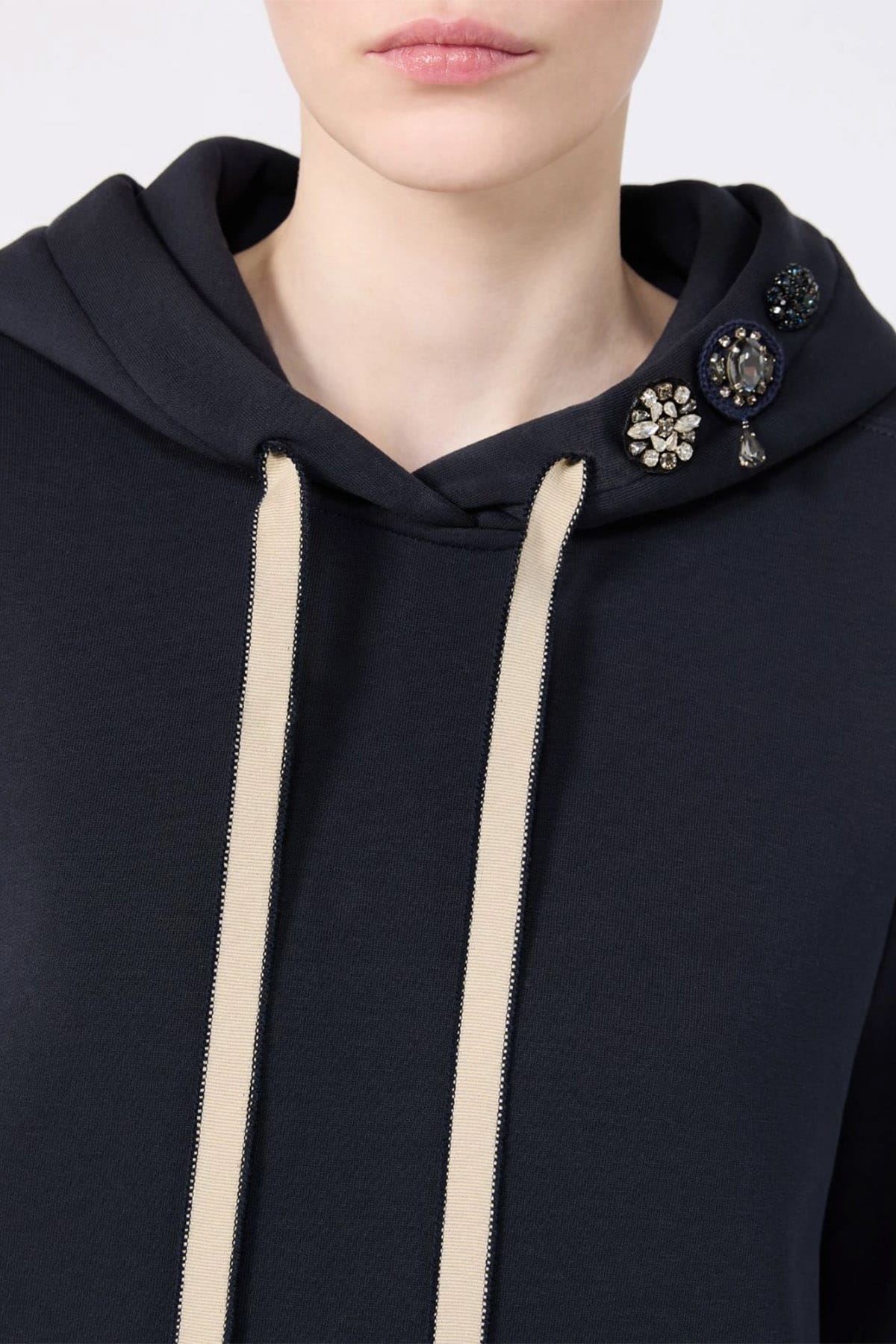 MAXMARA'S BRANDS FELPA  felpa blu donna con cappuccio 'S Max Mara Smmaurora