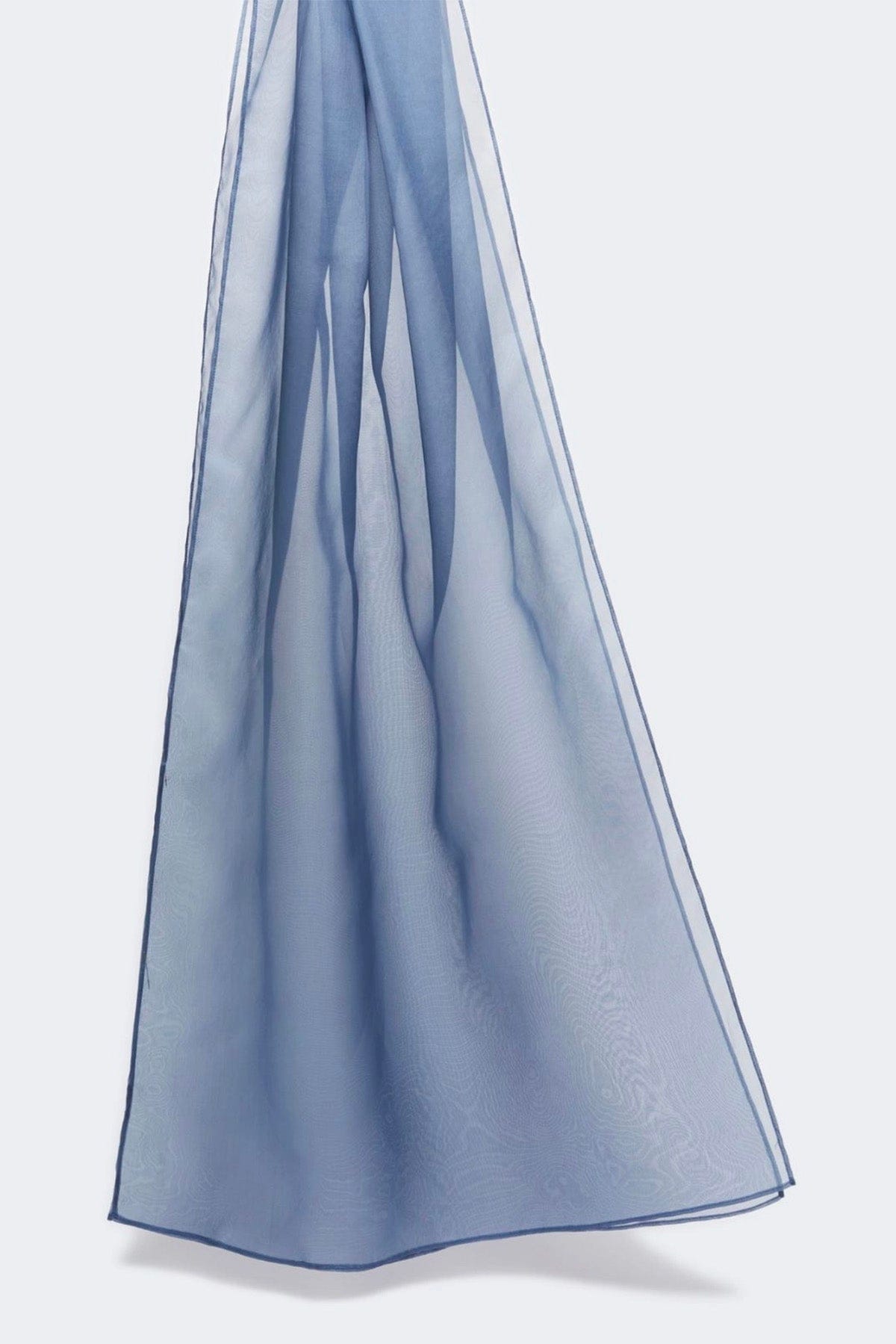 MAXMARA'S BRANDS FOULARD-SCIARPA-NASTRO  BLU OPALE / UNICA Stola in seta Max Mara Studio Elegante Msefanfara