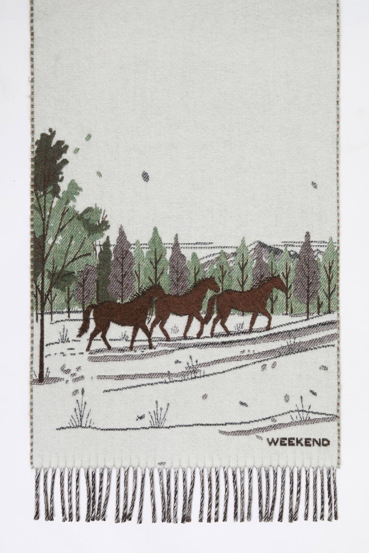 MAXMARA'S BRANDS FOULARD-SCIARPA-NASTRO  DISEGNO CAVALLO / UNICA Stola in lana ricamata Max Mara Weekend Wkabaffo