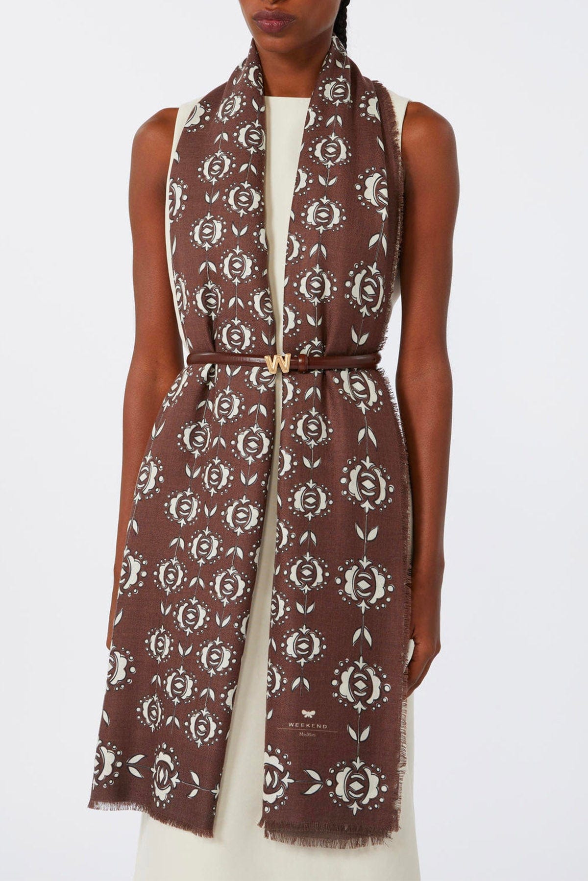 MAXMARA&#39;S BRANDS FOULARD-SCIARPA-NASTRO  Foulard marrone donna Weekend Max Mara Tambuto