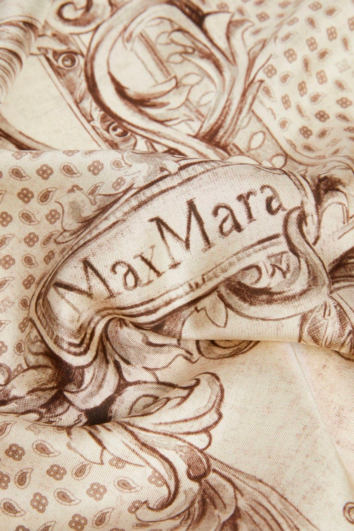 MAXMARA'S BRANDS FOULARD-SCIARPA-NASTRO  BEIGE / UNICA Foulard seta stampa beige donna Mxacarre90w