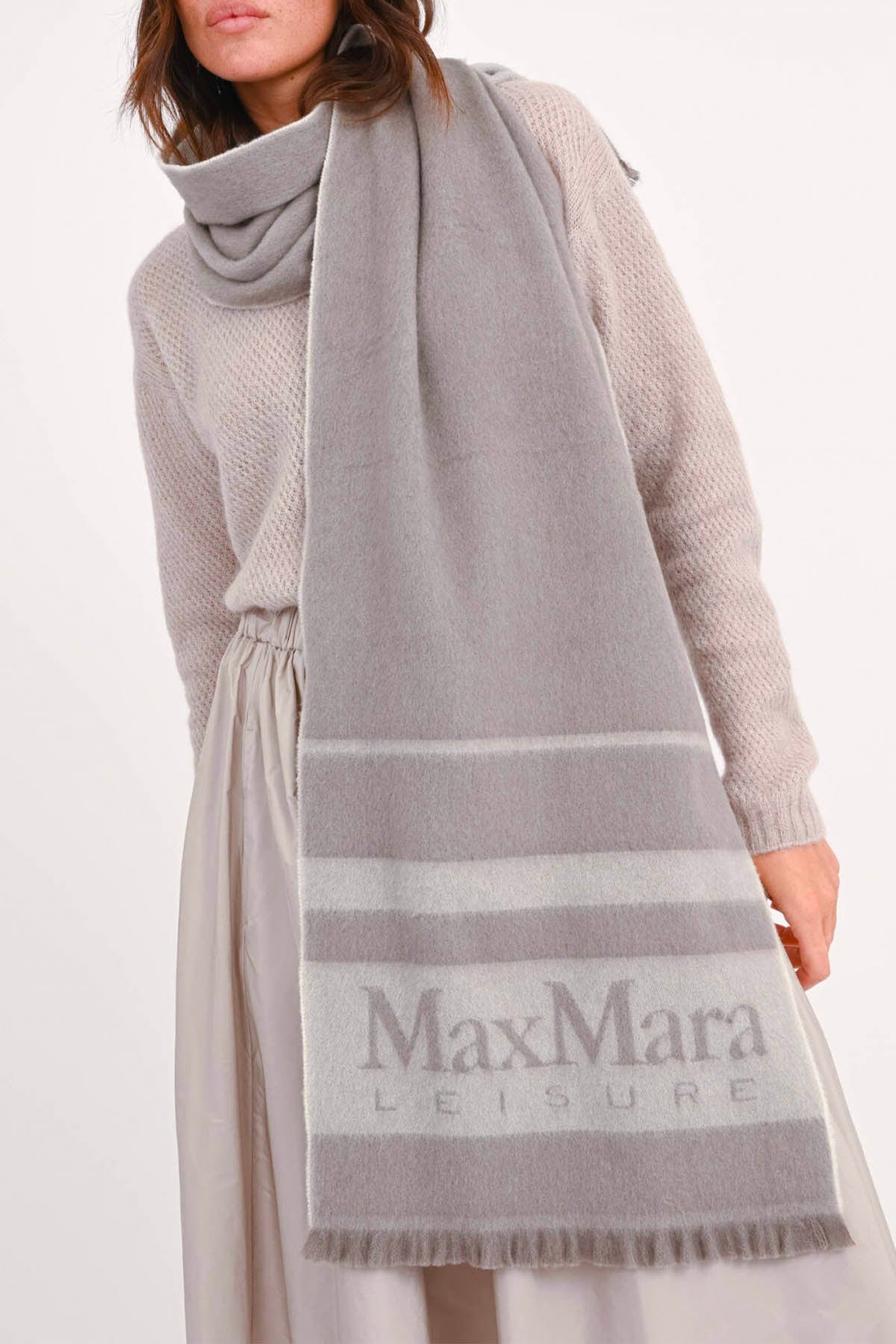 MAXMARA&#39;S BRANDS FOULARD-SCIARPA-NASTRO  GRIGIO / UNICA Stola in Lana Max Mara Leisure Colibri