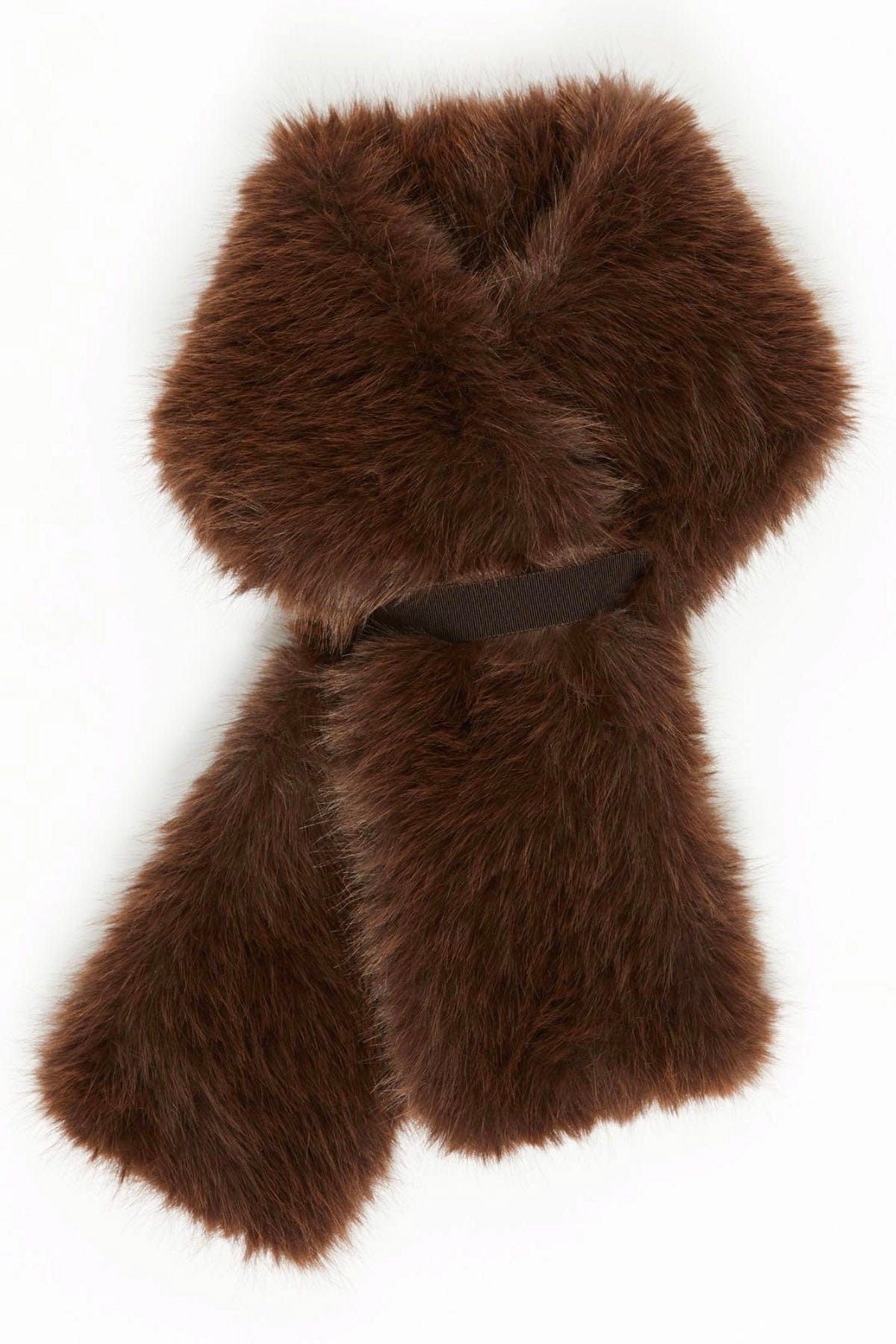 MAXMARA&#39;S BRANDS FOULARD-SCIARPA-NASTRO  MARRONE SCURO / UNICA Collo in pelliccia ecologica Max Mara Weekend Cabras1234