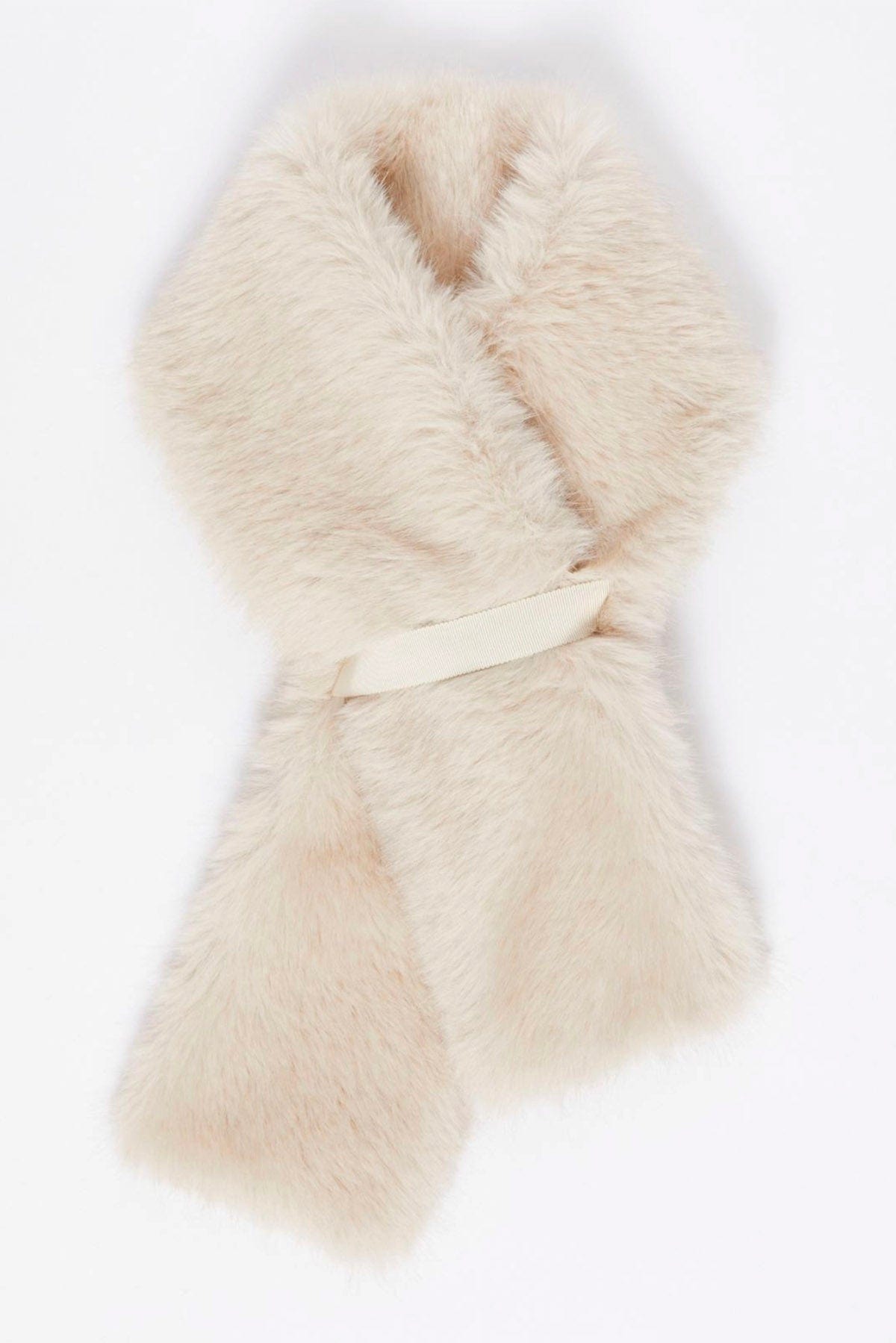 MAXMARA&#39;S BRANDS FOULARD-SCIARPA-NASTRO  PANNA / UNICA Collo in pelliccia ecologica Max Mara Weekend Cabras1234
