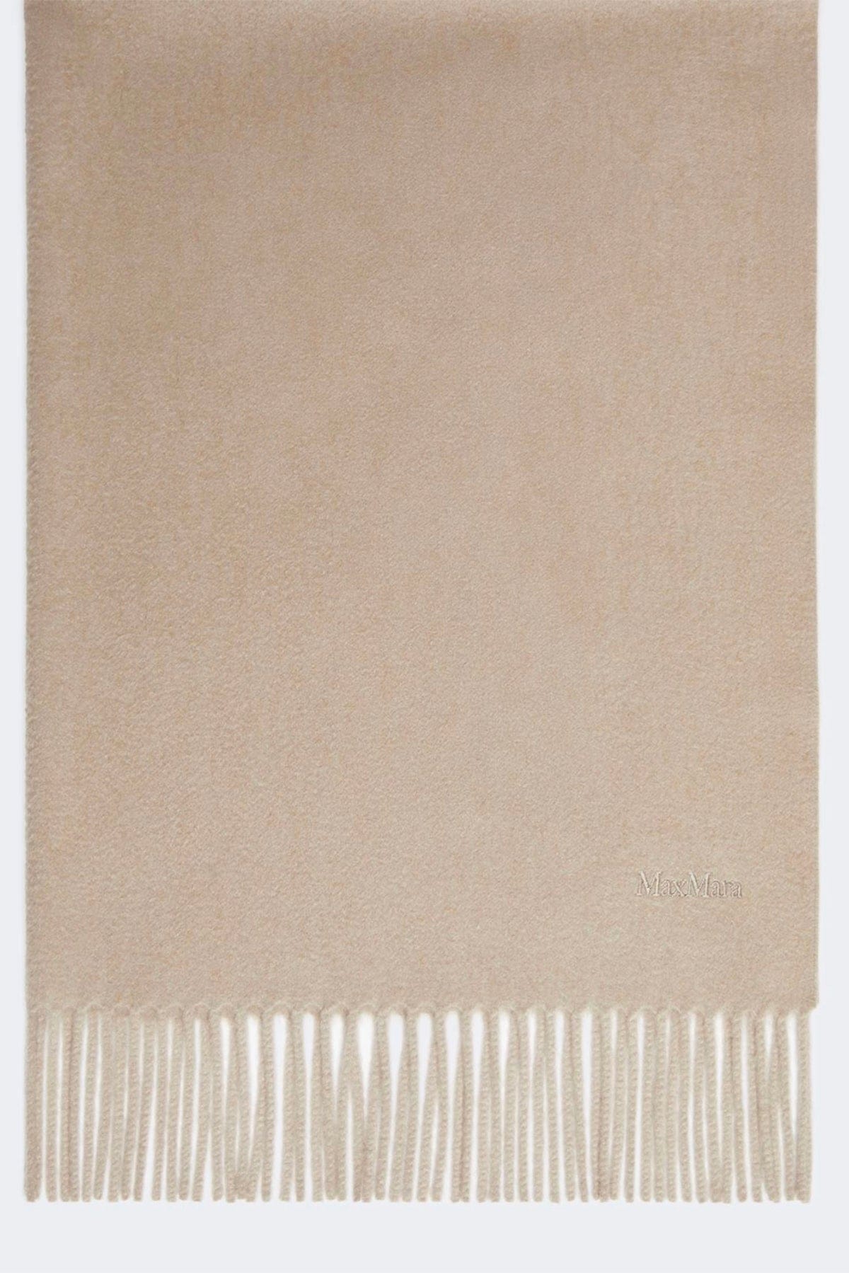MAXMARA'S BRANDS FOULARD-SCIARPA-NASTRO  SABLE CHIARO / UNICA Stola in cashmere con frange Max Mara Baci