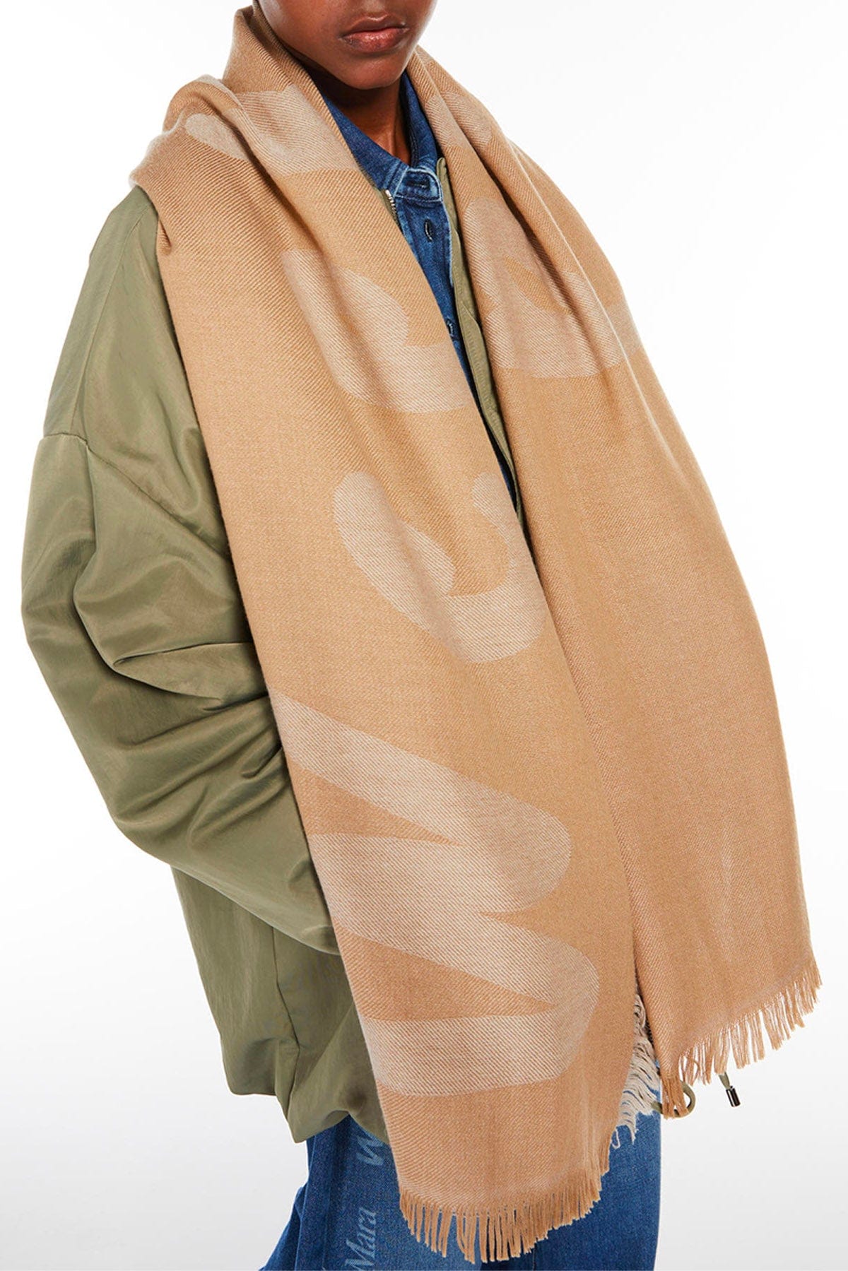 MAXMARA'S BRANDS FOULARD-SCIARPA-NASTRO  CAMMELLO / UNICA Stola in lana Max Mara Weekend Flores