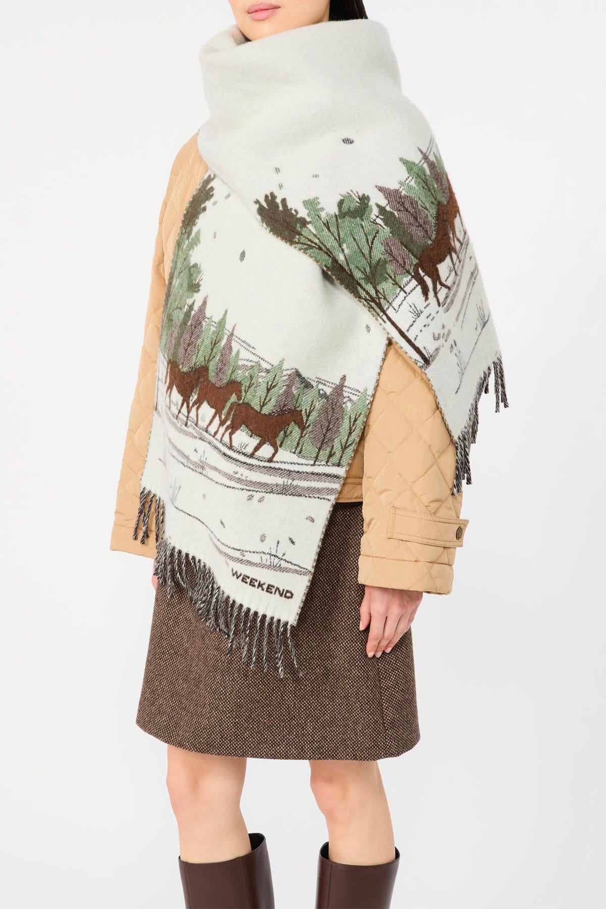 MAXMARA'S BRANDS FOULARD-SCIARPA-NASTRO  Stola in lana ricamata Max Mara Weekend Wkabaffo