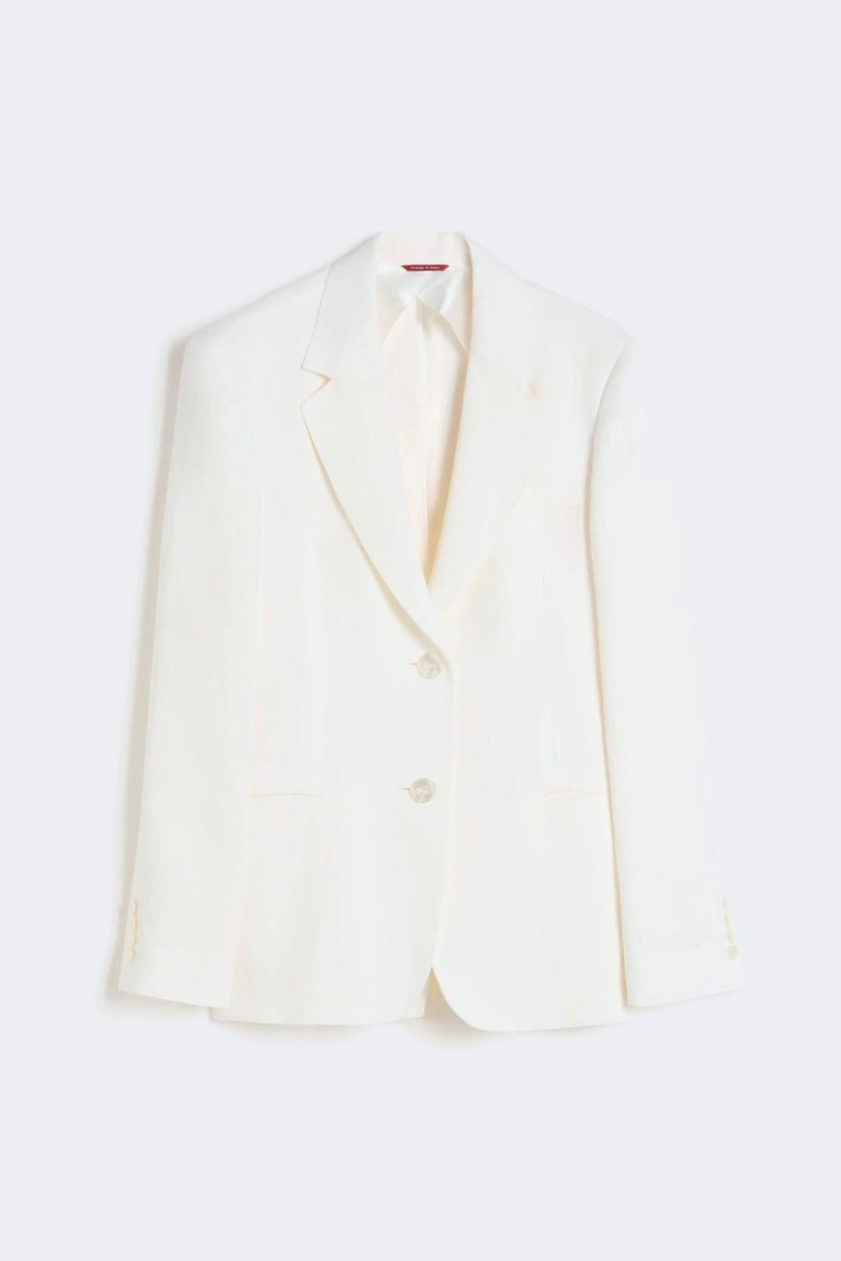 MAXMARA'S BRANDS GIACCA  BIANCO / 34 Giacca donna bianca in lino Max Mara Studio Mstbello