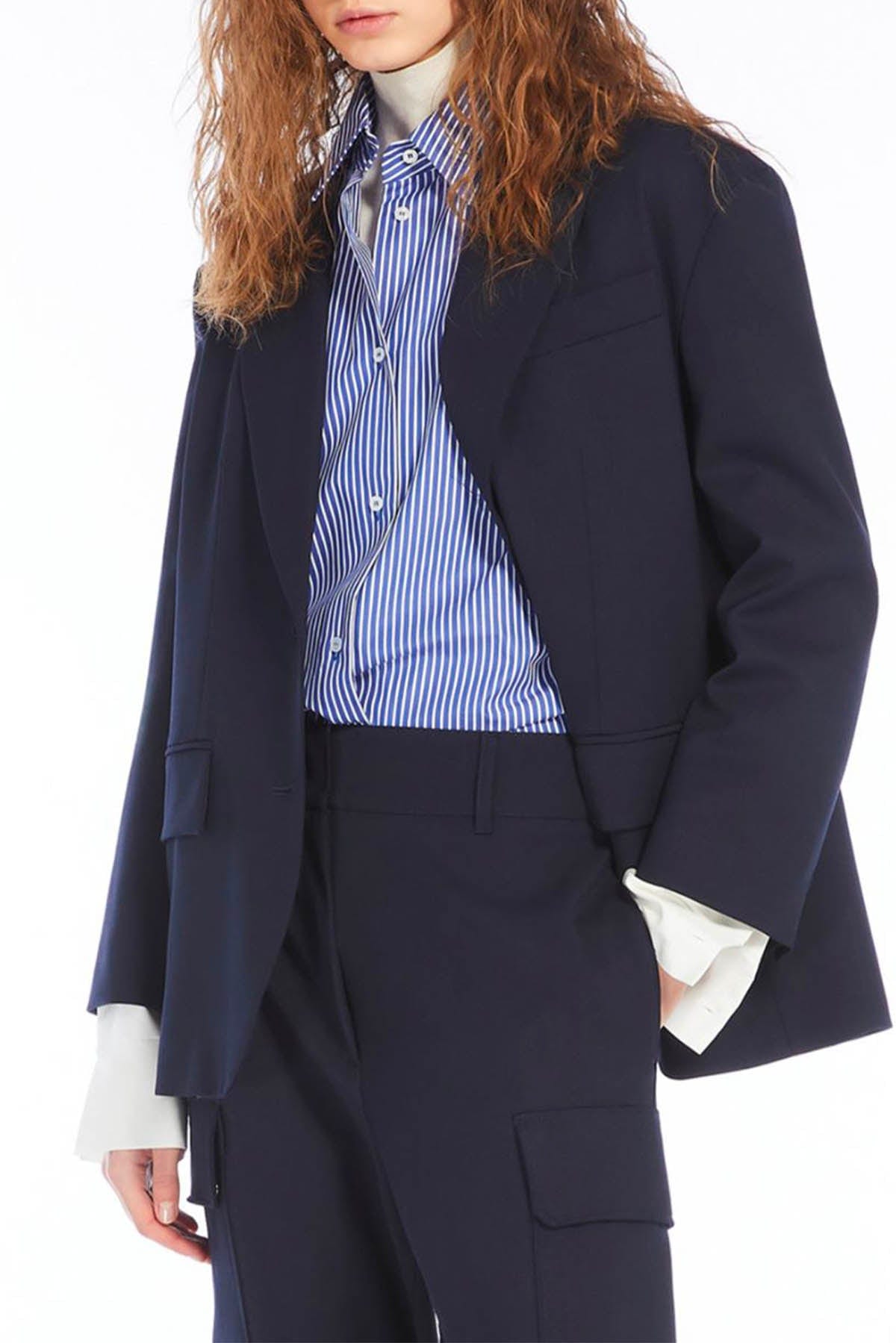 MAXMARA'S BRANDS GIACCA  BLU NAVY / 34 Blazer Blu Donna Weekend Max Mara Quadro