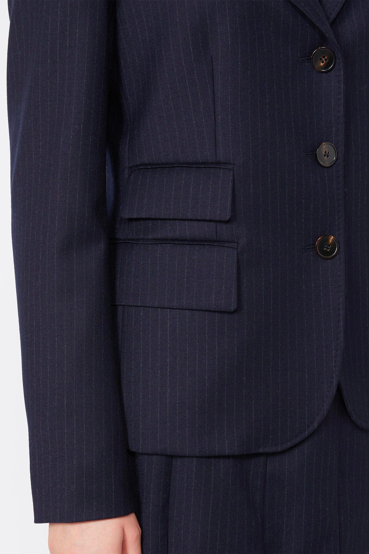 MAXMARA&#39;S BRANDS GIACCA  Blazer gessato blu sottile Max Mara Studio Panino