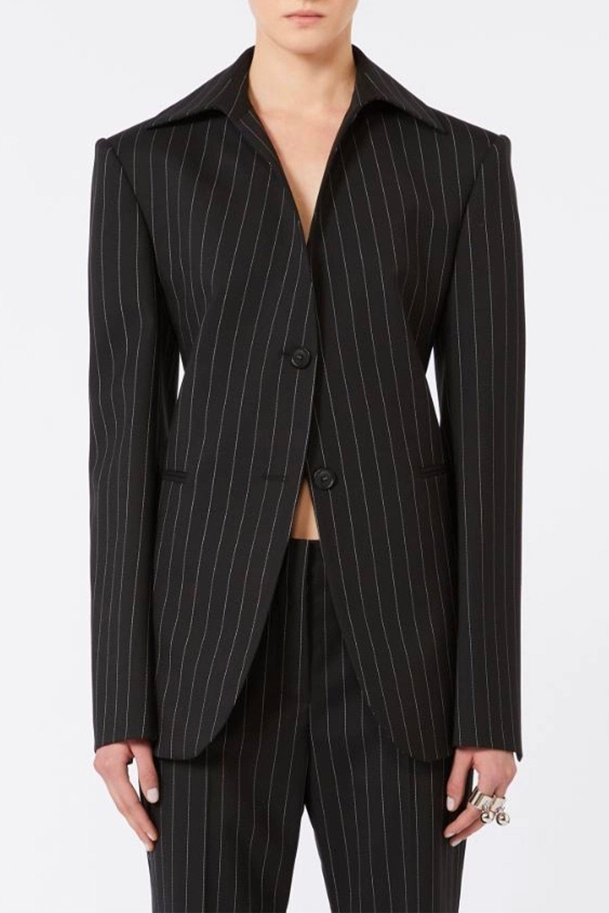 MAXMARA'S BRANDS GIACCA  Blazer nero gessato donna Sportmax Spxrive