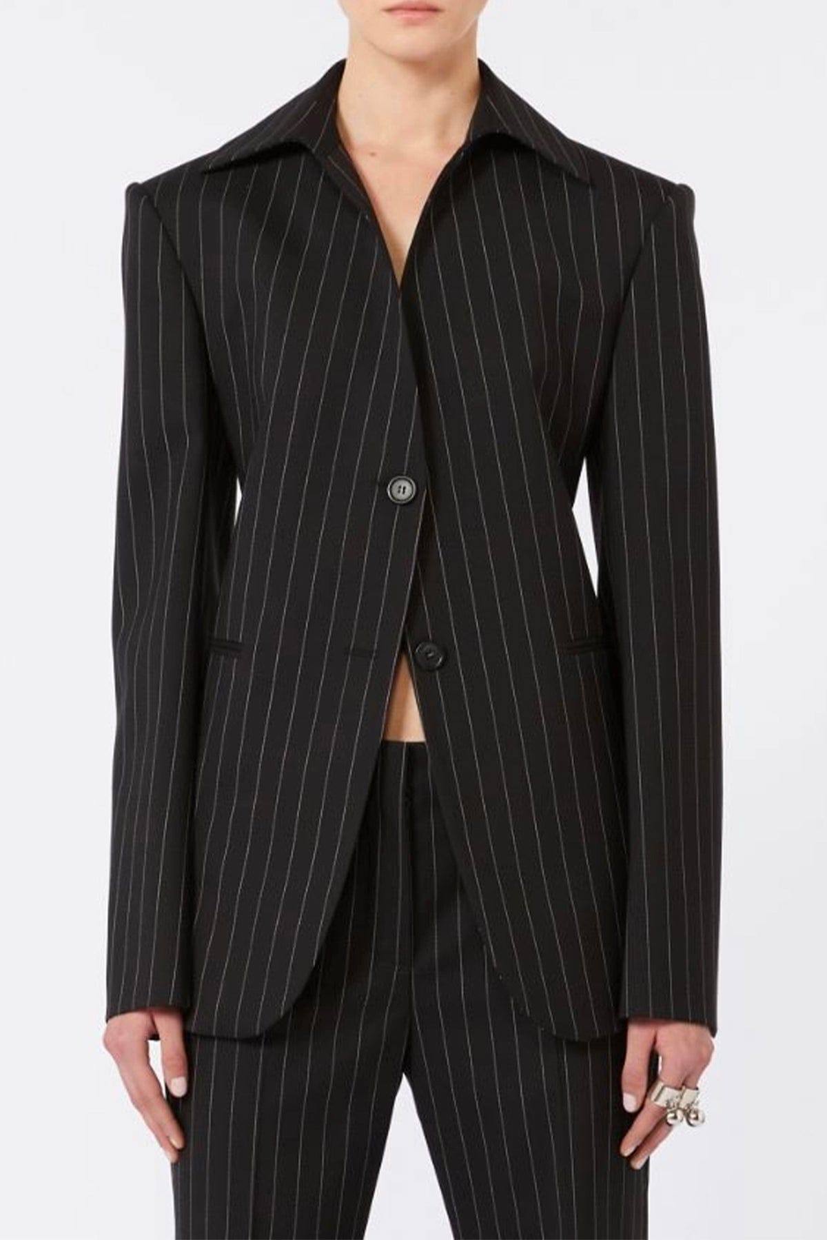 MAXMARA'S BRANDS GIACCA  Blazer nero gessato donna Sportmax Spxrive