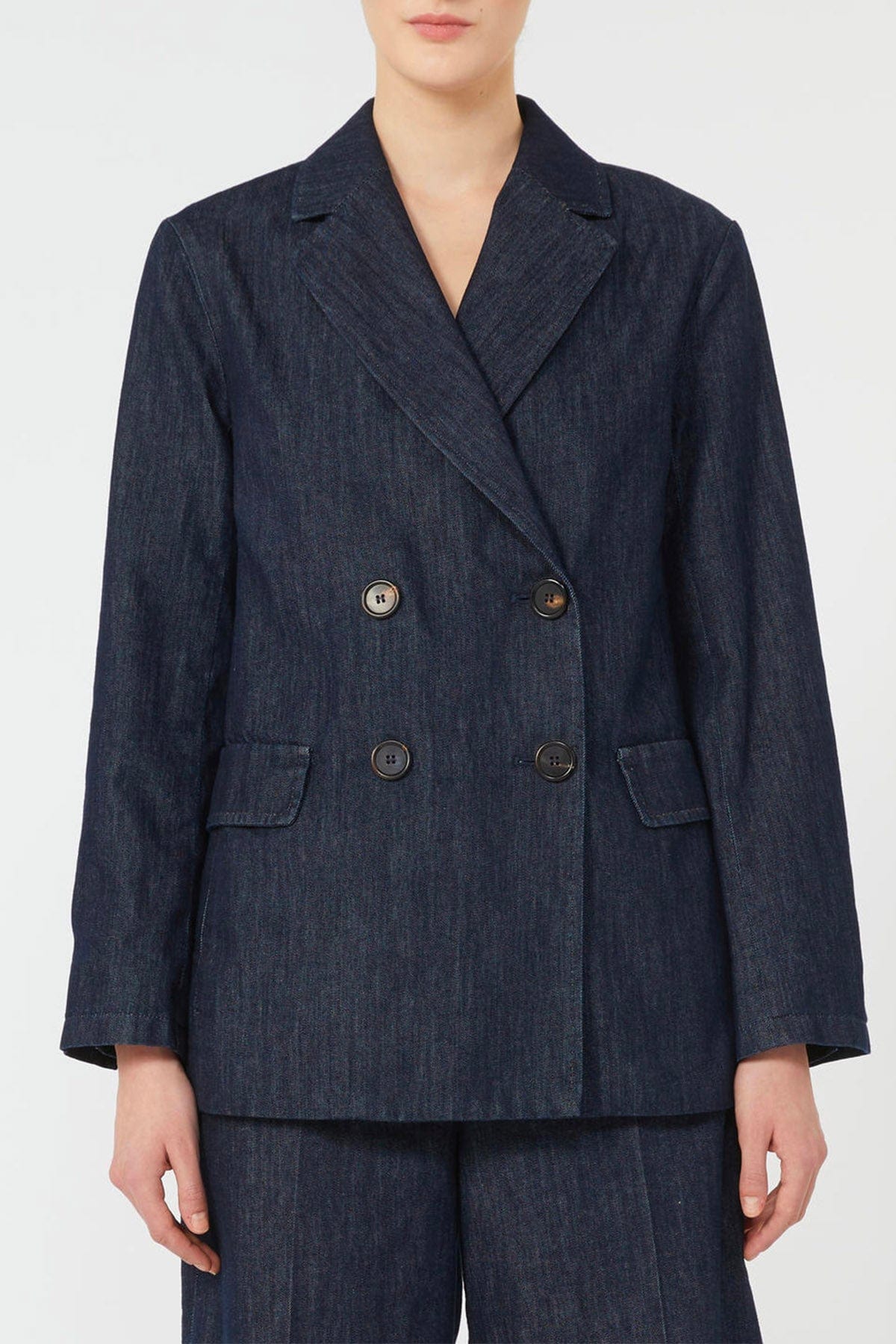 MAXMARA&#39;S BRANDS GIACCA  BLU / 34 Giacca doppiopetto in denim donna &#39;S Max Mara Sara