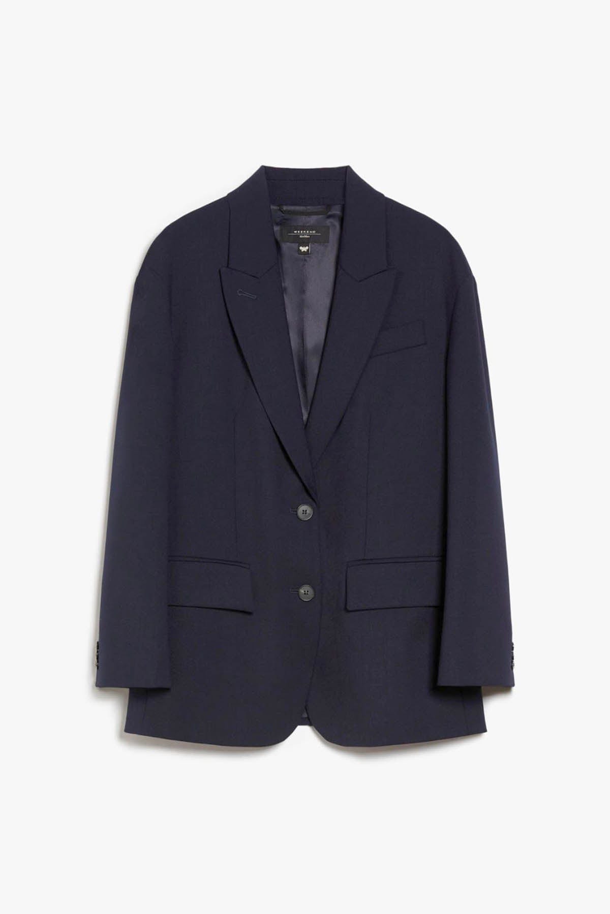 MAXMARA'S BRANDS GIACCA  BLU NAVY / 34 Blazer Blu Donna Weekend Max Mara Quadro