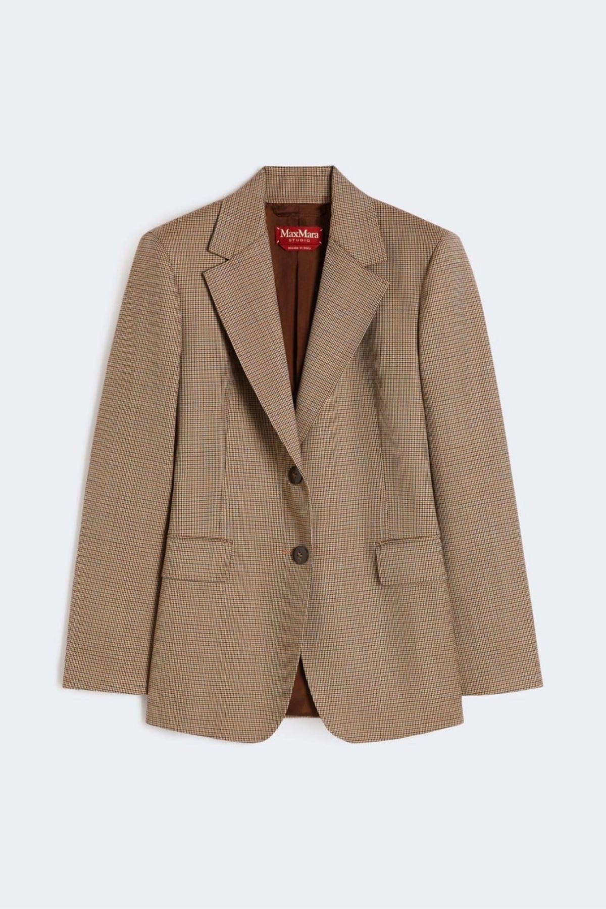 MAXMARA'S BRANDS GIACCA  CHECK CARAMELLO / NERO / 34 Giacca in lana donna Max Mara Studio Mstgigante