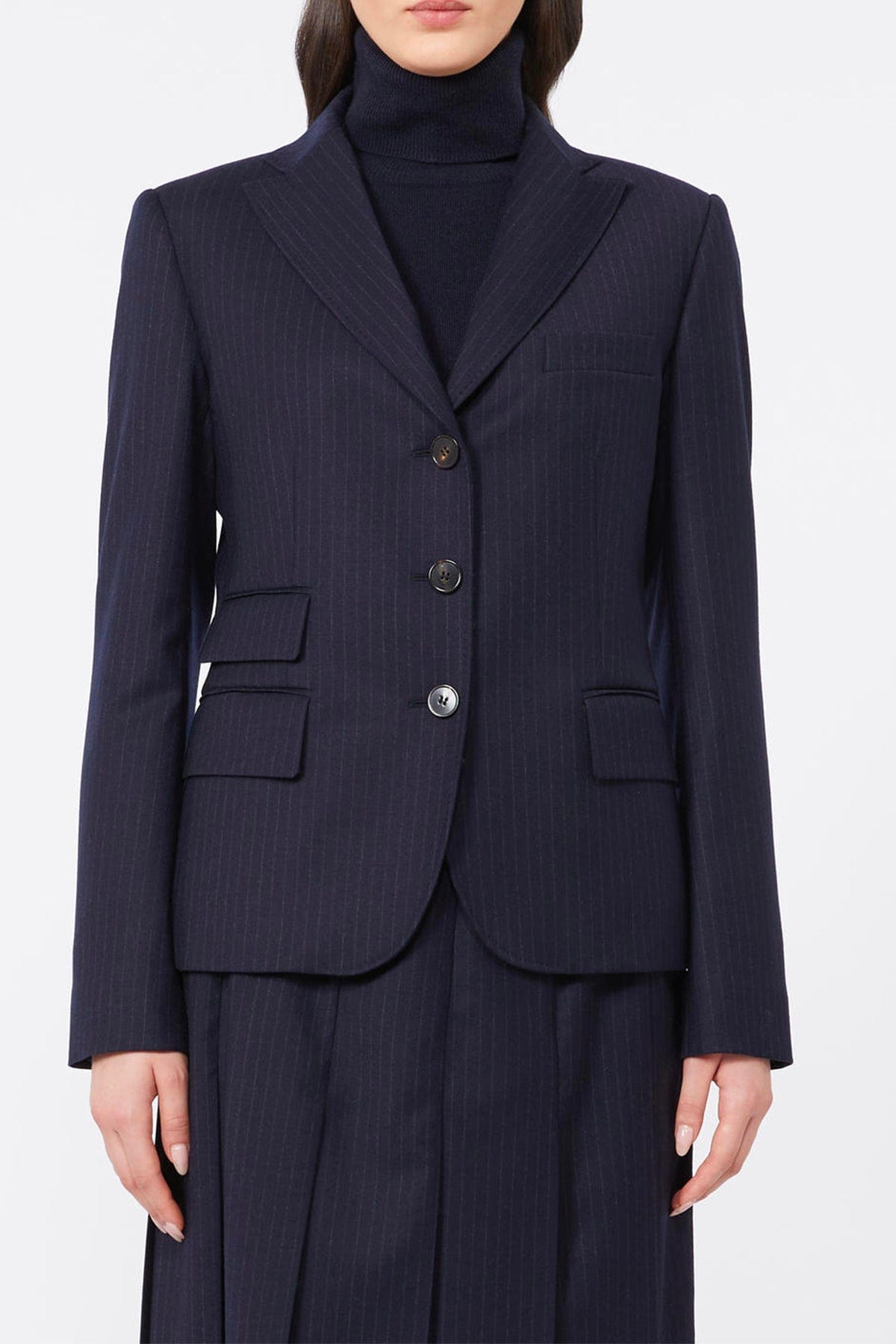 MAXMARA'S BRANDS GIACCA  GESSATO BLU / 34 Blazer gessato blu sottile Max Mara Studio Panino