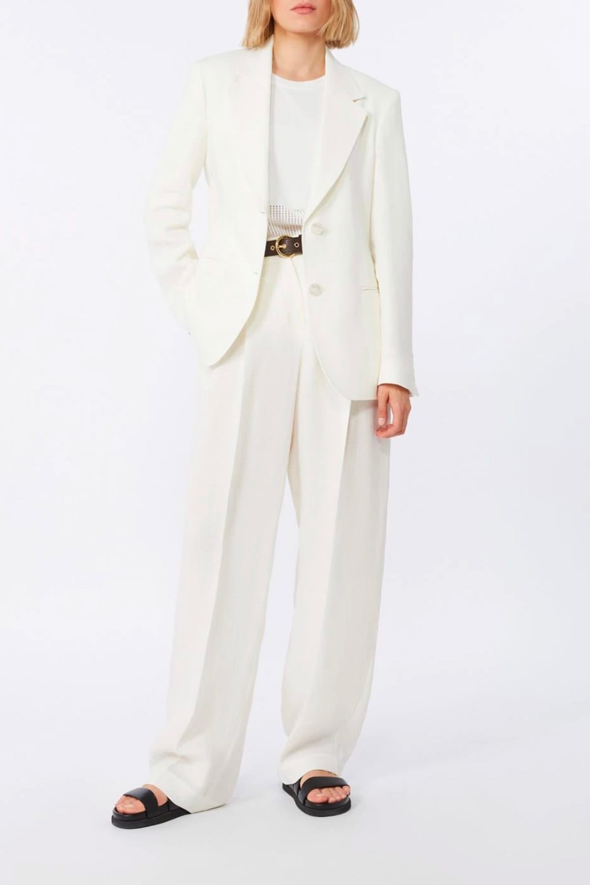 MAXMARA'S BRANDS GIACCA  Giacca donna bianca in lino Max Mara Studio Mstbello