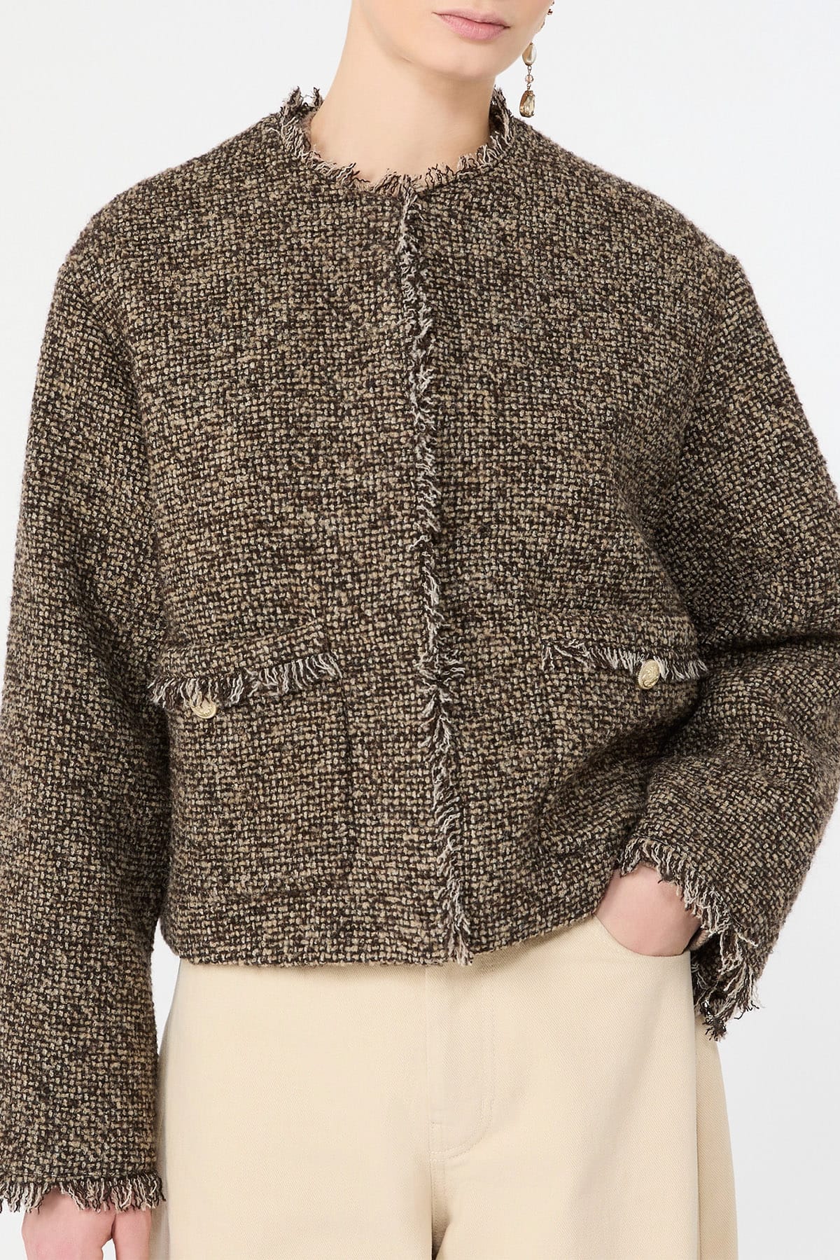 MAXMARA'S BRANDS GIACCA  TWEED MARRONE CASTAGNA / 34 Giacca donna Max Mara Weekend Wkdvento