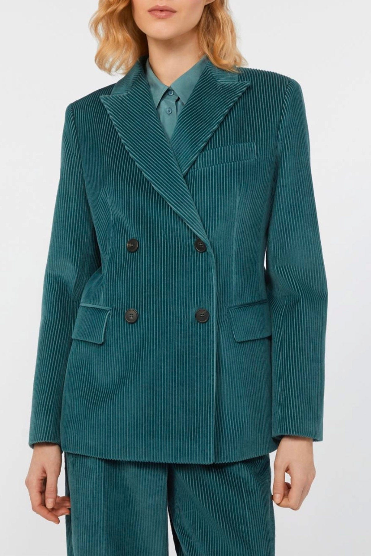 MAXMARA'S BRANDS GIACCA  PETROLIO / 34 Giacca doppiopetto donna in velluto Weekend Max Mara Katanga