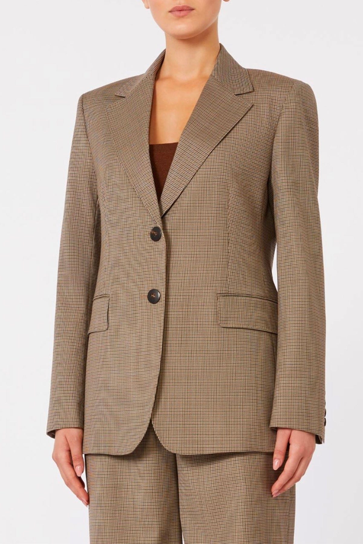 MAXMARA'S BRANDS GIACCA  CHECK CARAMELLO / NERO / 34 Giacca in lana donna Max Mara Studio Mstgigante