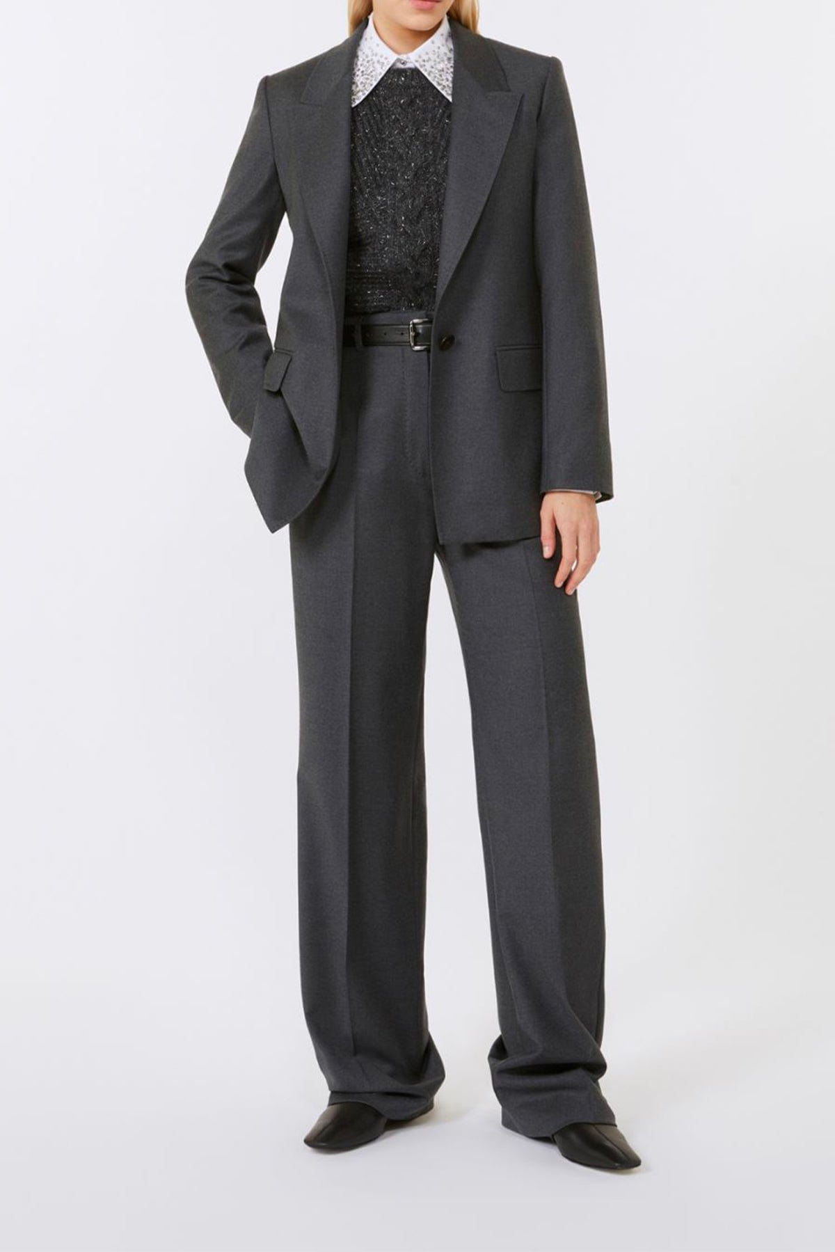 MAXMARA&#39;S BRANDS GIACCA  Giacca in lana grigia Max Mara Studio Bolsena