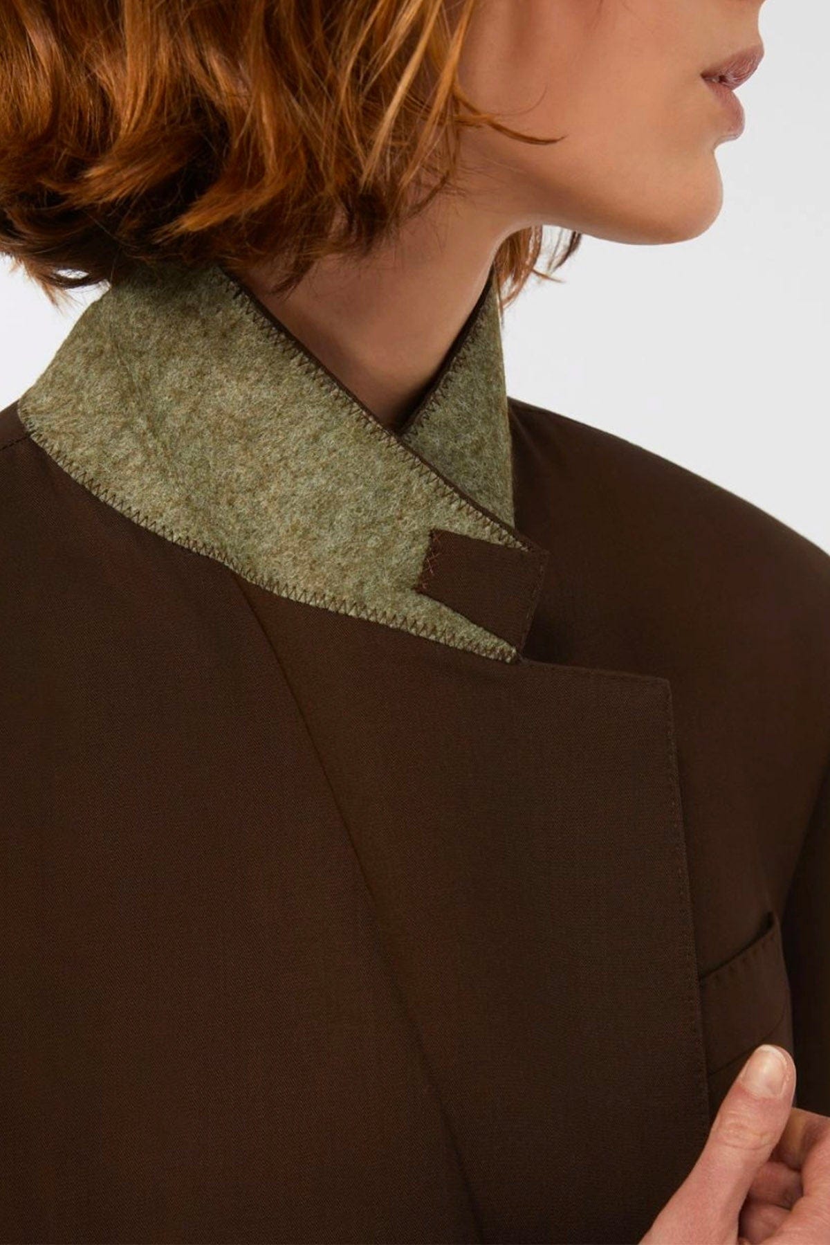 MAXMARA'S BRANDS GIACCA  MARRONE / 34 Giacca in lana over donna Max Mara Weekend Ginseng