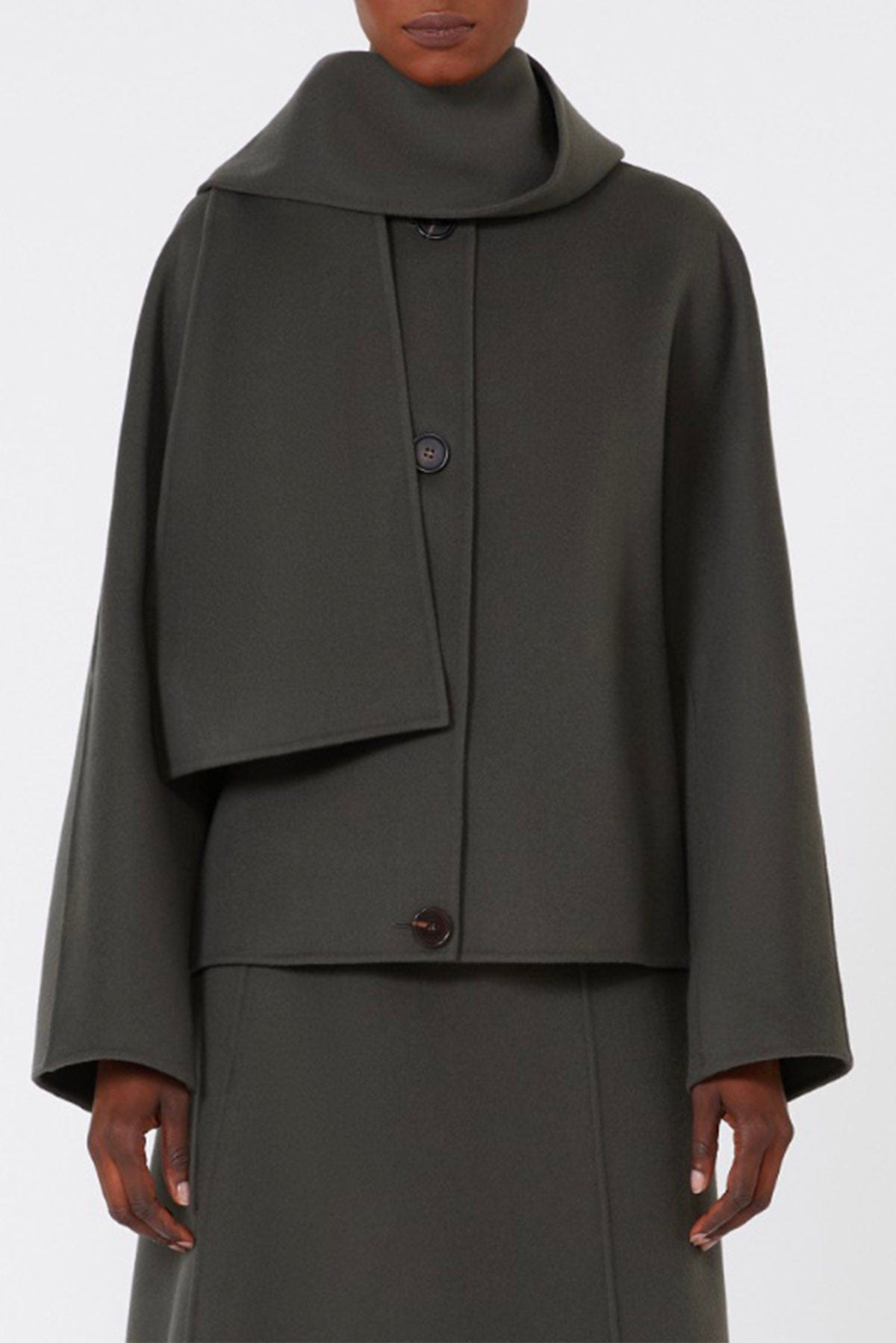 MAXMARA'S BRANDS GIACCA  VERDE SCURO / 34 Giaccone in drap di pura lana donna 's Max Mara Kate