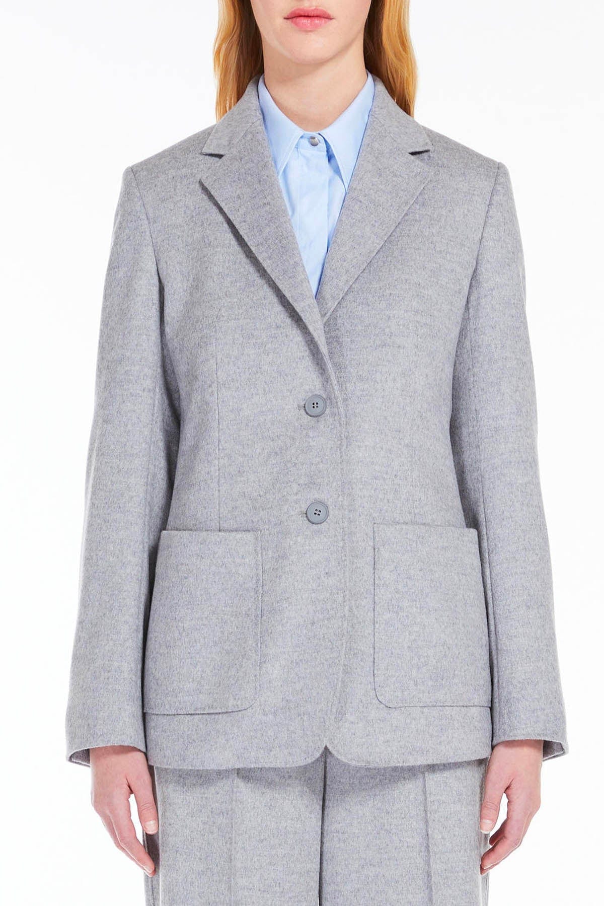 MAXMARA&#39;S BRANDS GIACCA  GRIGIO MEDIO / 34 Blazer in Lana Donna Max Mara Studio Clan