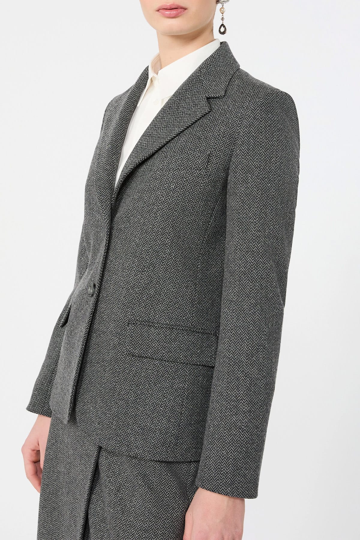 MAXMARA'S BRANDS GIACCA IN JERSEY  CHEVRON GRIGIO / XXS Blazer chevron donna Max Mara Weekend Wkdferoce