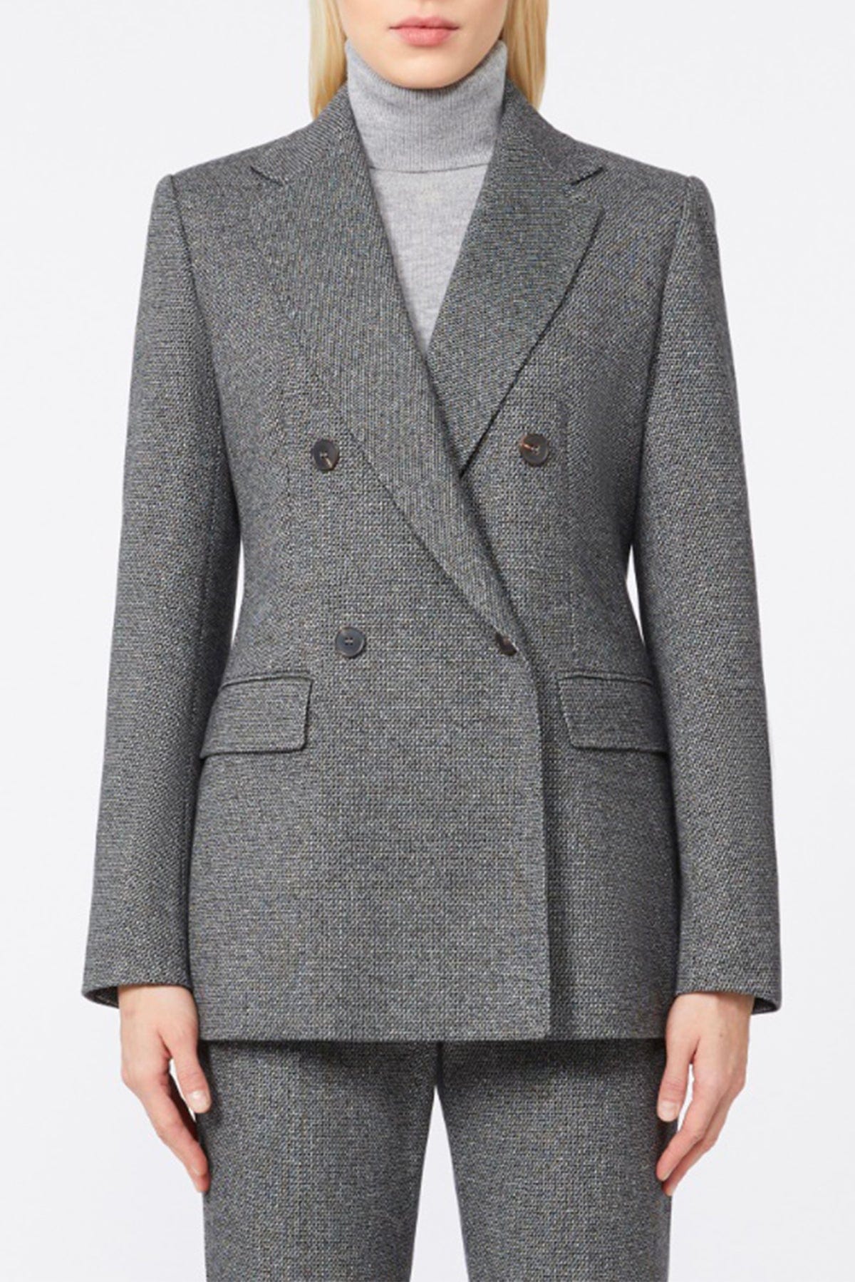 MAXMARA&#39;S BRANDS GIACCA IN JERSEY  Giacca doppiopetto grigia max Mara Studio Bosh
