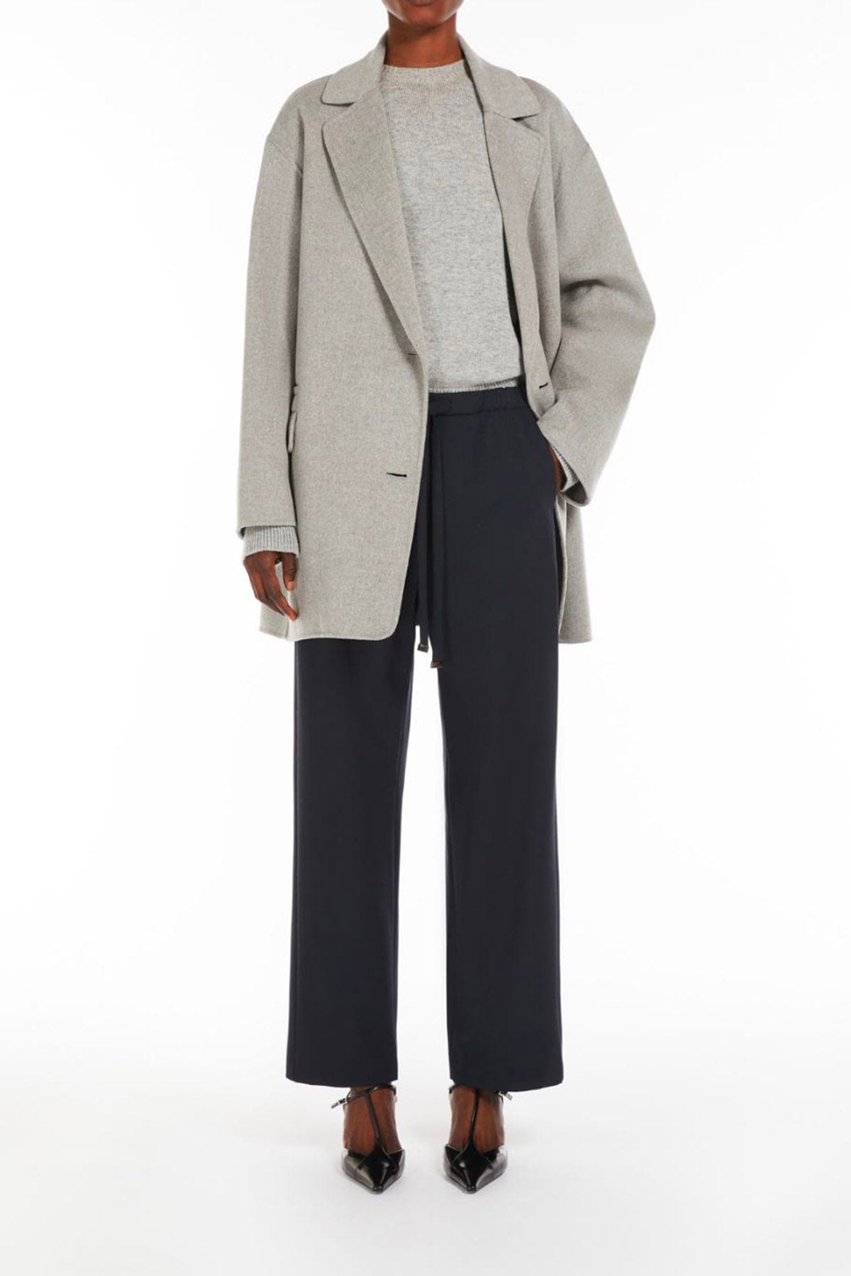 MAXMARA&#39;S BRANDS GIACCA IN JERSEY  Pantaloni in lana &#39;S Max Mara Argenta donna