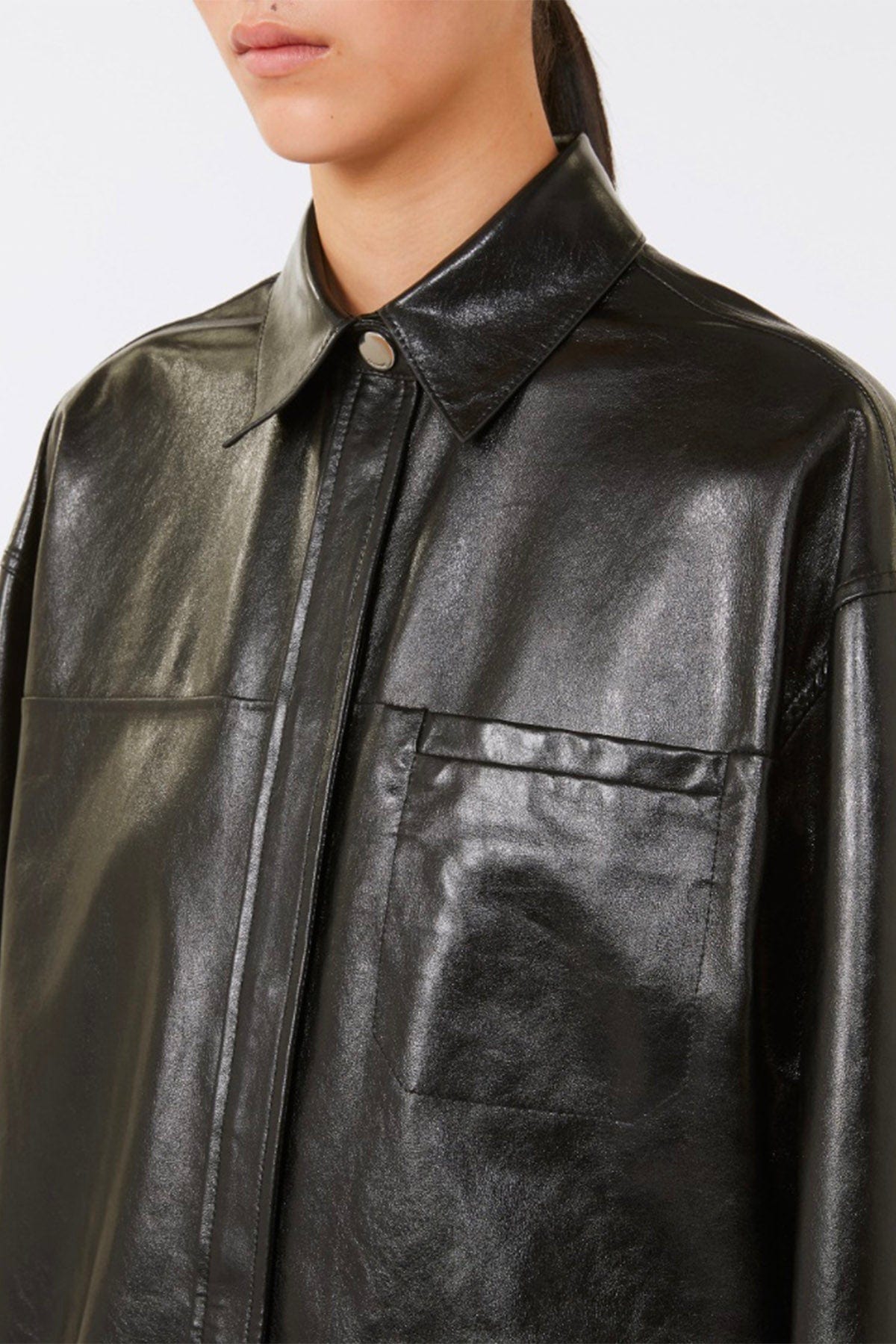 MAXMARA'S BRANDS GIACCA IN PELLE  NERO / 34 Camicia in Pelle donna Sportmax Borel