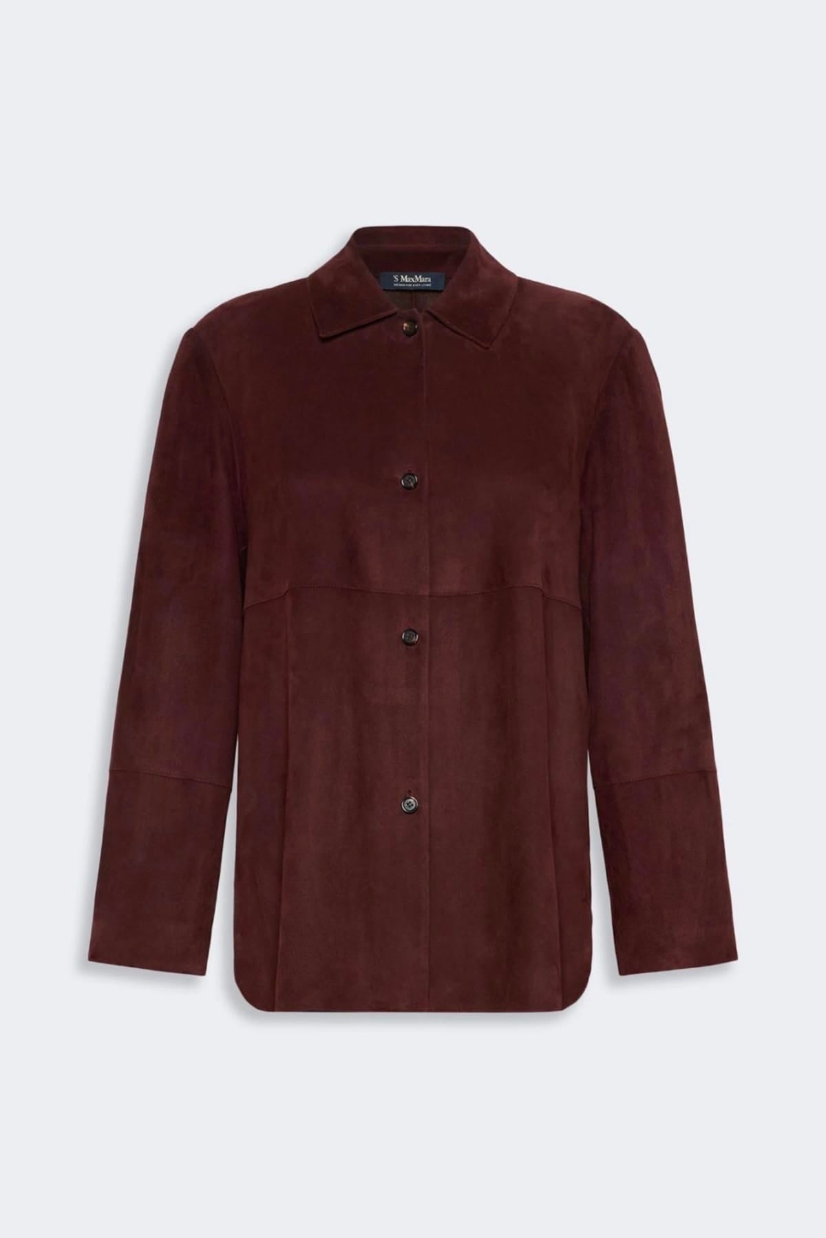 MAXMARA'S BRANDS GIACCA IN PELLE  DARK RUBY / 34 Giacca in  pelle camoscio donna 'S Max Mara Smmgocce