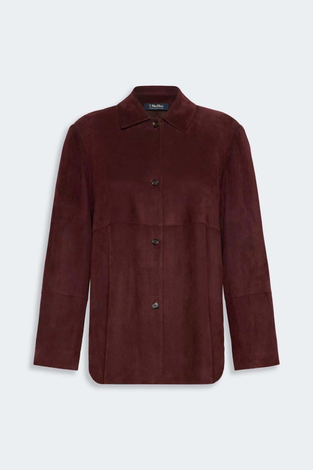 MAXMARA'S BRANDS GIACCA IN PELLE  DARK RUBY / 34 Giacca in  pelle camoscio donna 'S Max Mara Smmgocce