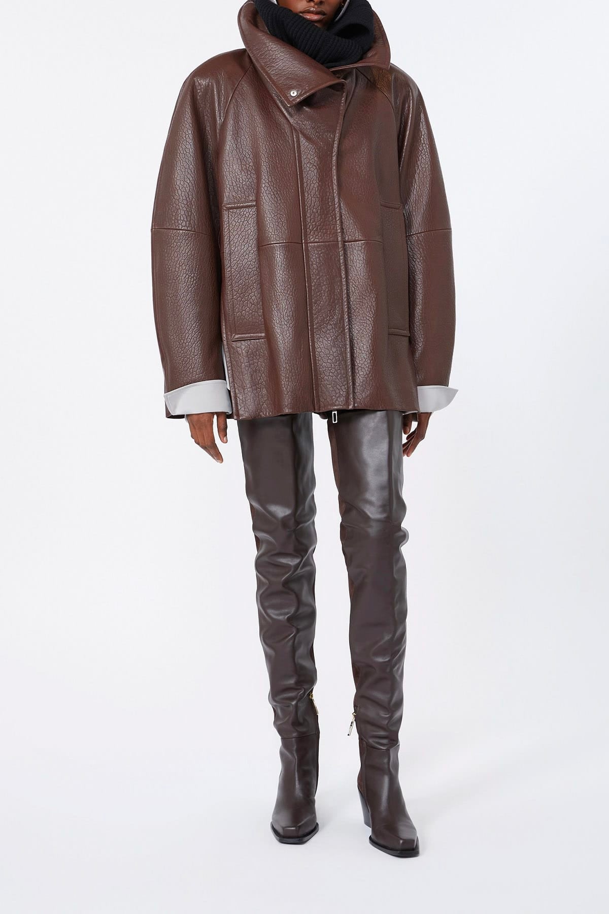 MAXMARA'S BRANDS GIACCA IN PELLE  Giacca in pelle donna over Sportmax Sfilata Spsalaggio