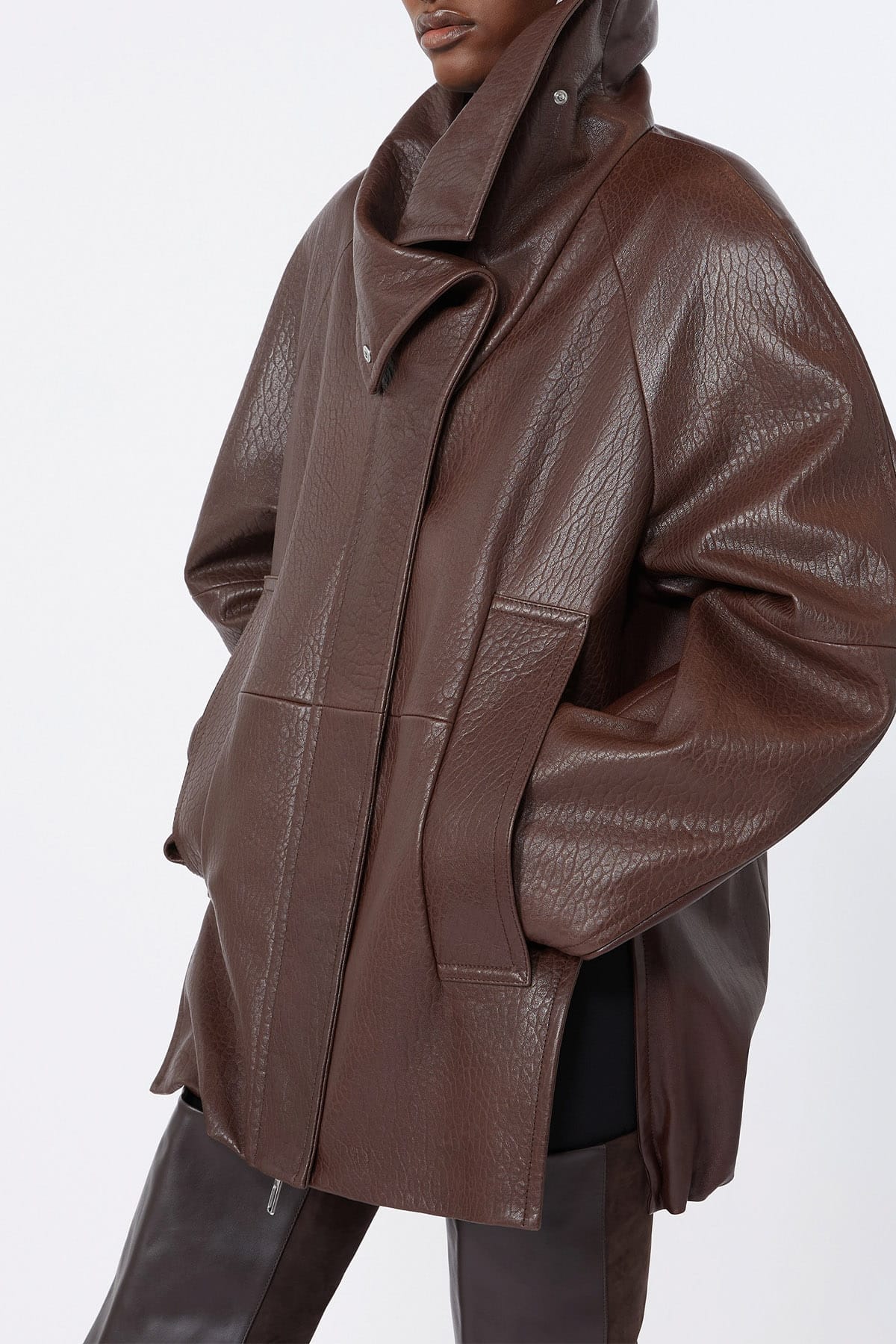 MAXMARA'S BRANDS GIACCA IN PELLE  Giacca in pelle donna over Sportmax Sfilata Spsalaggio